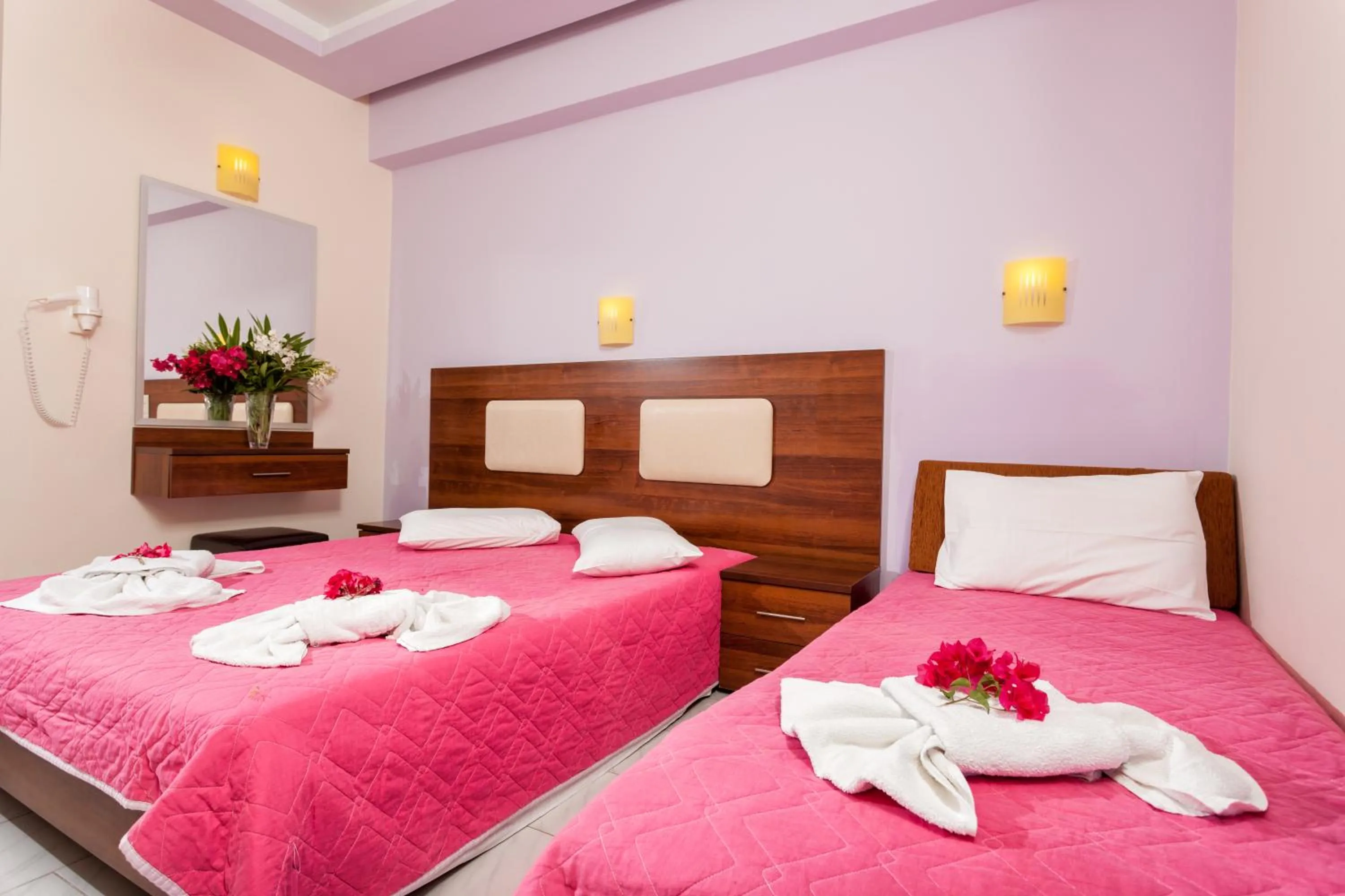 Bed in Zante View Studios & Villas