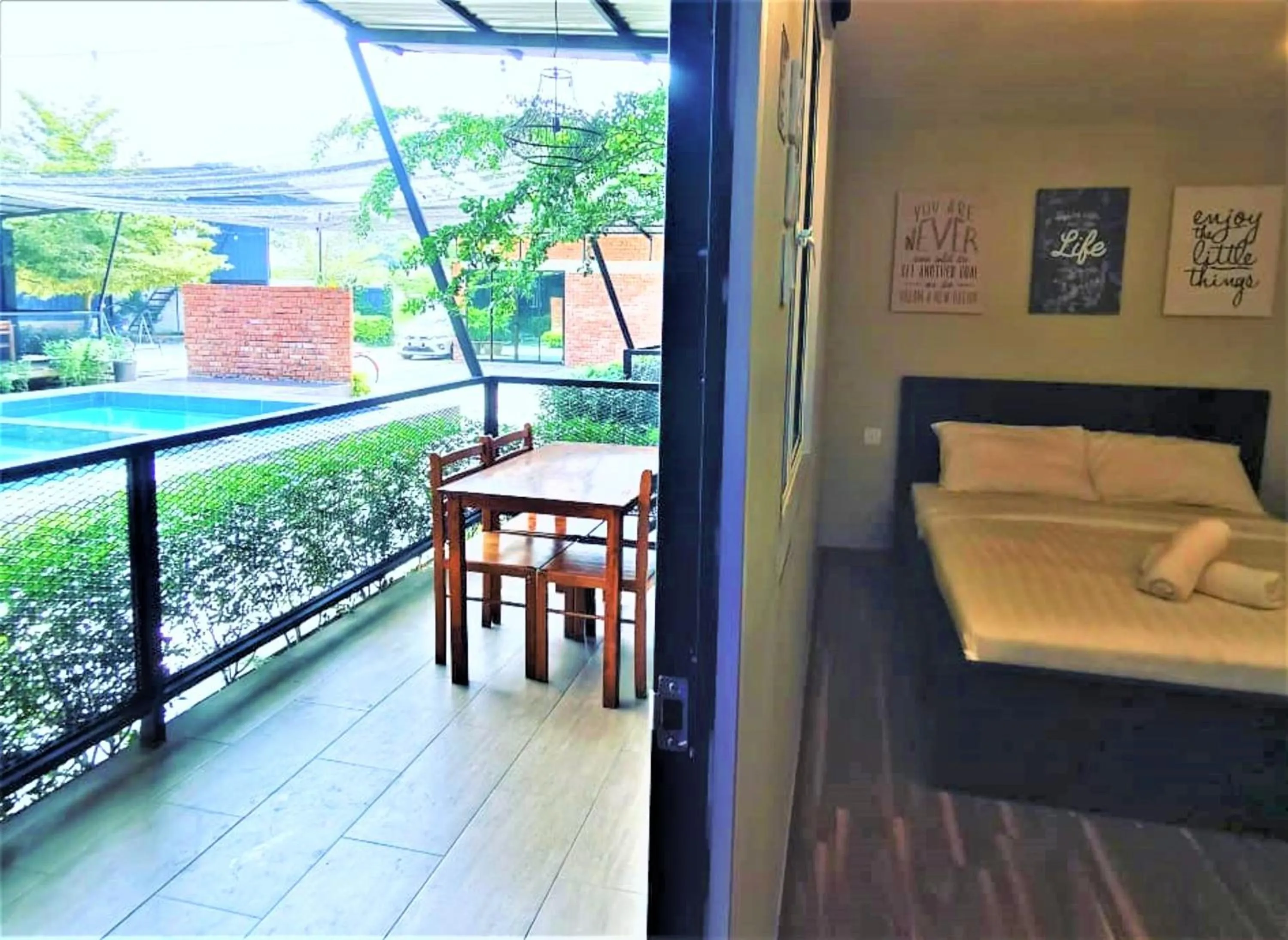 View (from property/room), Bed in Petak Padin Cottage by The Pool, Kepala Batas Penang