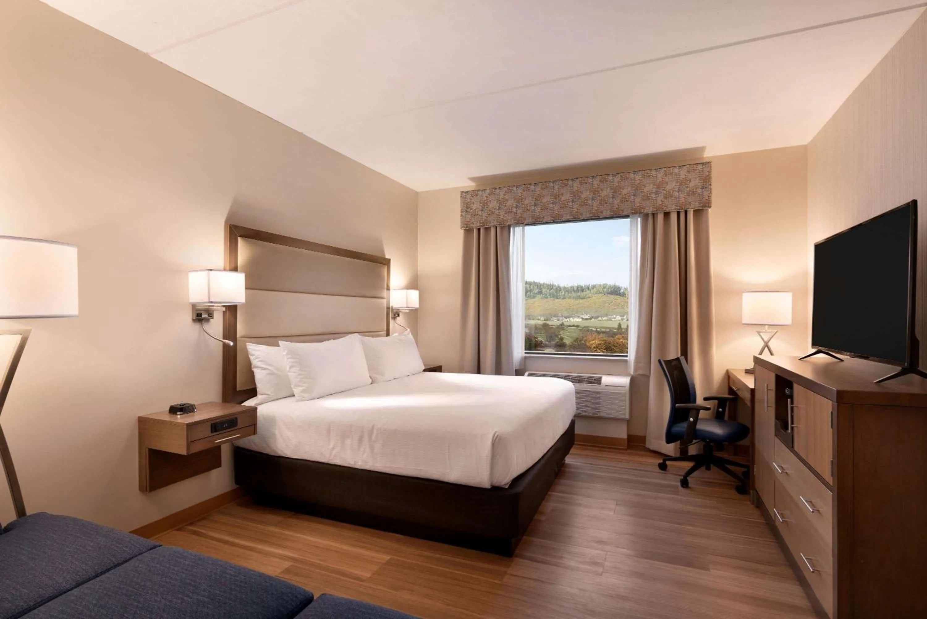 Photo of the whole room, Bed in Wyndham Garden State College