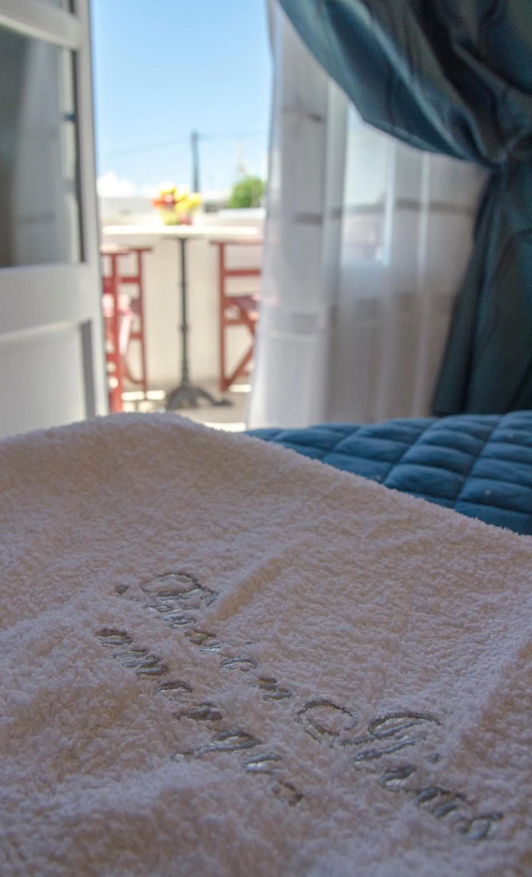 Decorative detail, Bed in Pension Hlias - Chora Amorgos