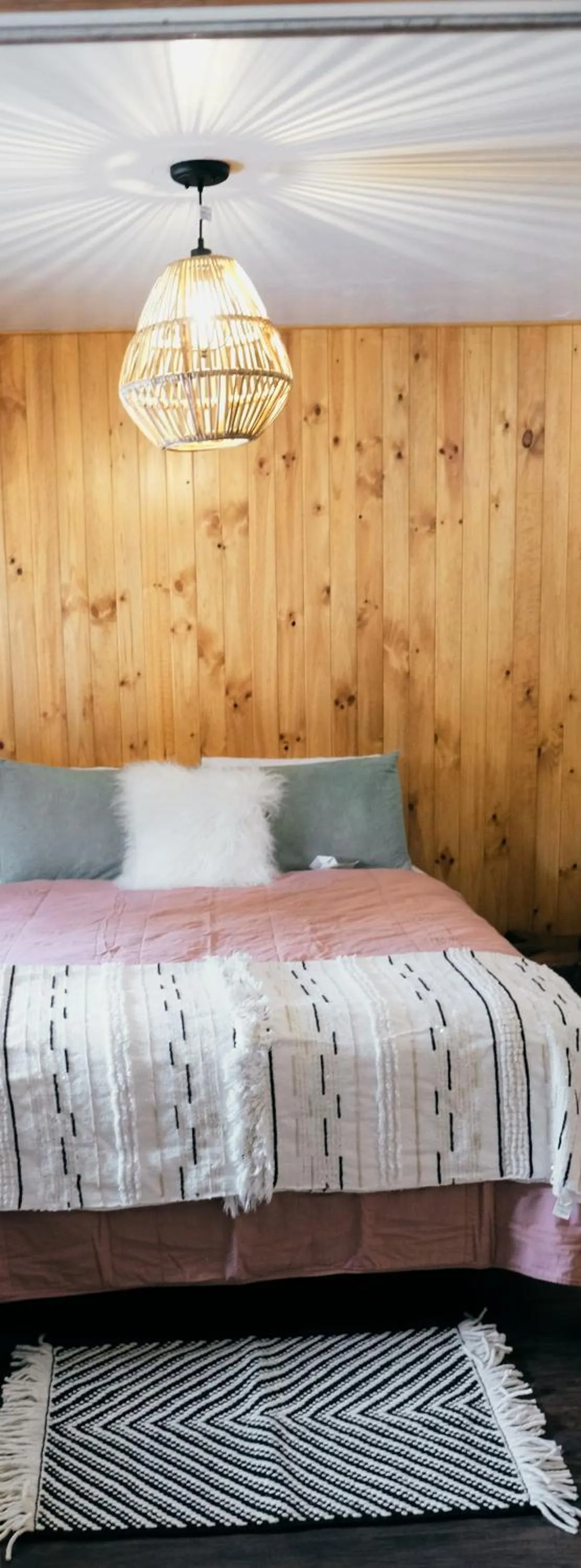 Bed in Lake Front Cabins