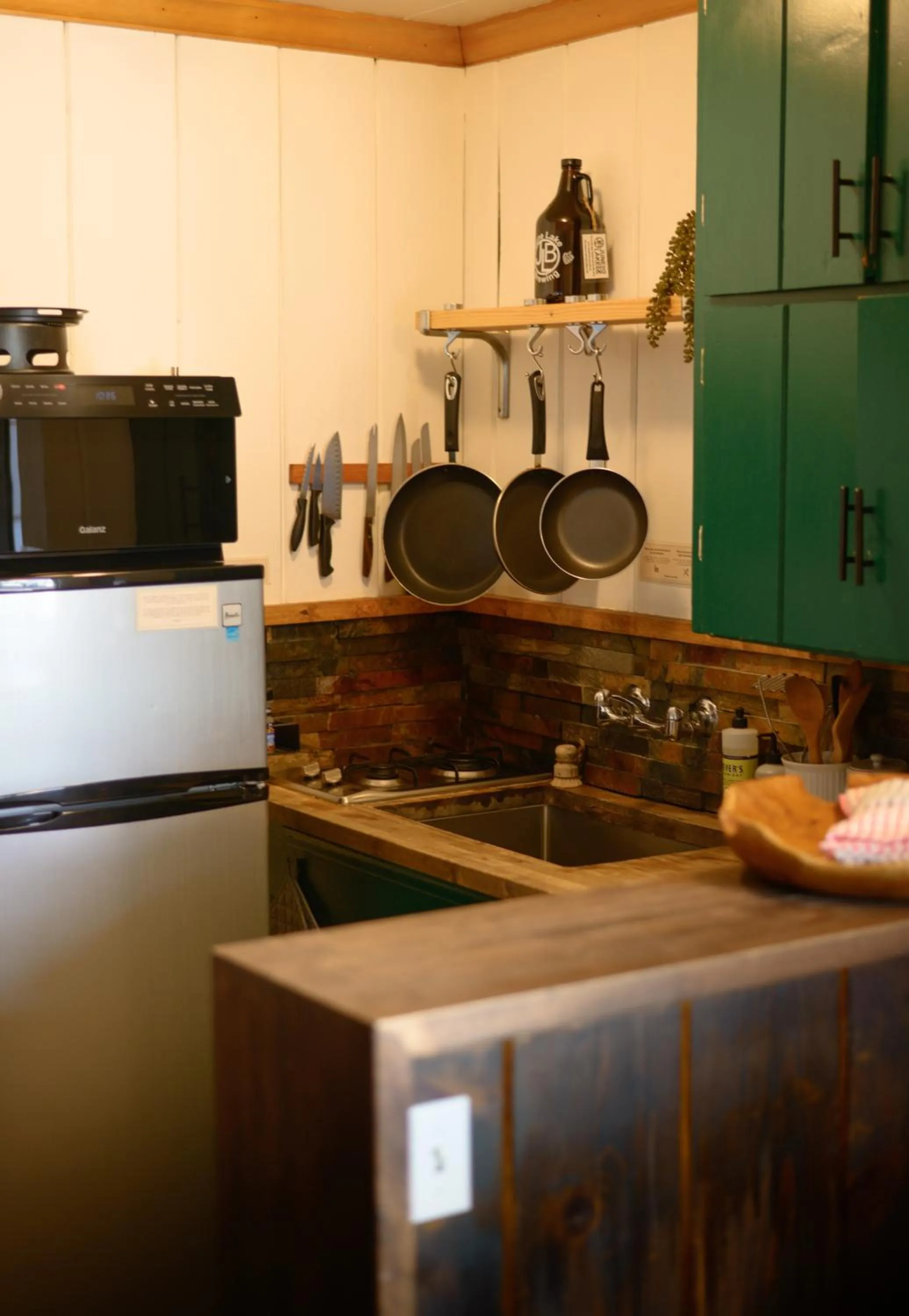 Kitchen or kitchenette in Lake Front Cabins