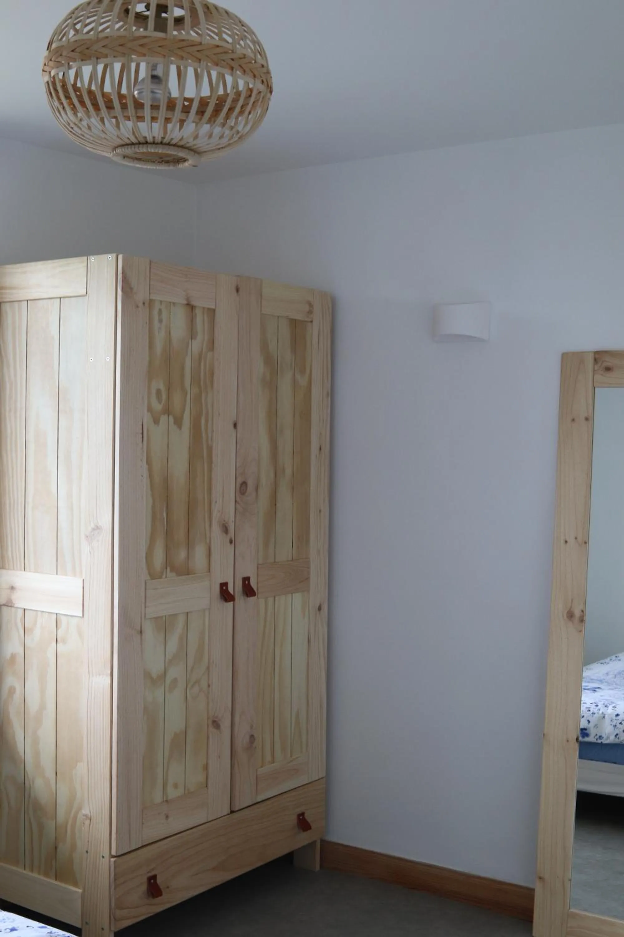 Bedroom, Bed in Chambres d'hôtes "HOR DAGO" près de la gare d'Hendaye avec le petit-déjeuner