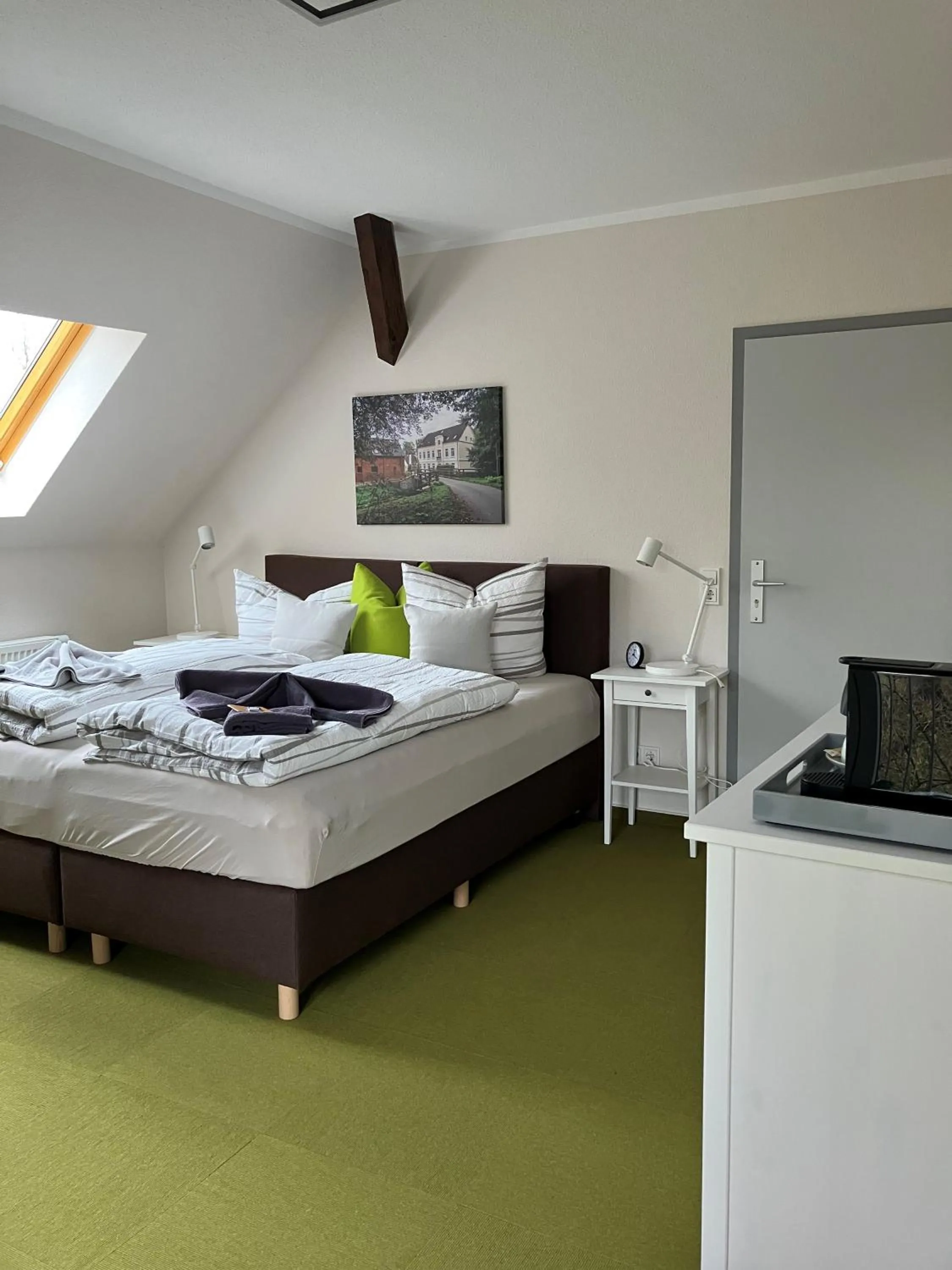 Bed in Biohotel Schönhagener Mühle