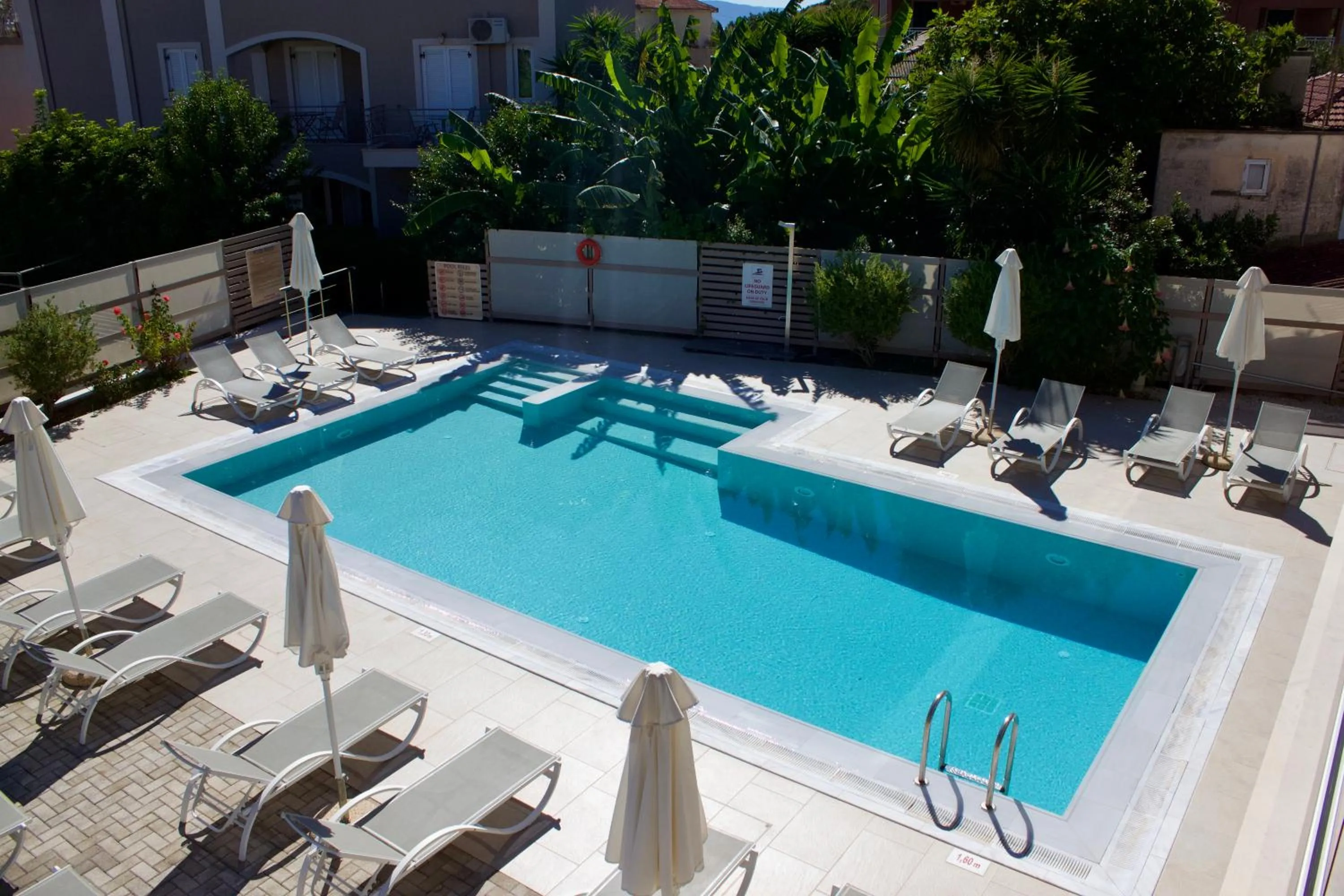 Pool view in Notos Luxury Studios