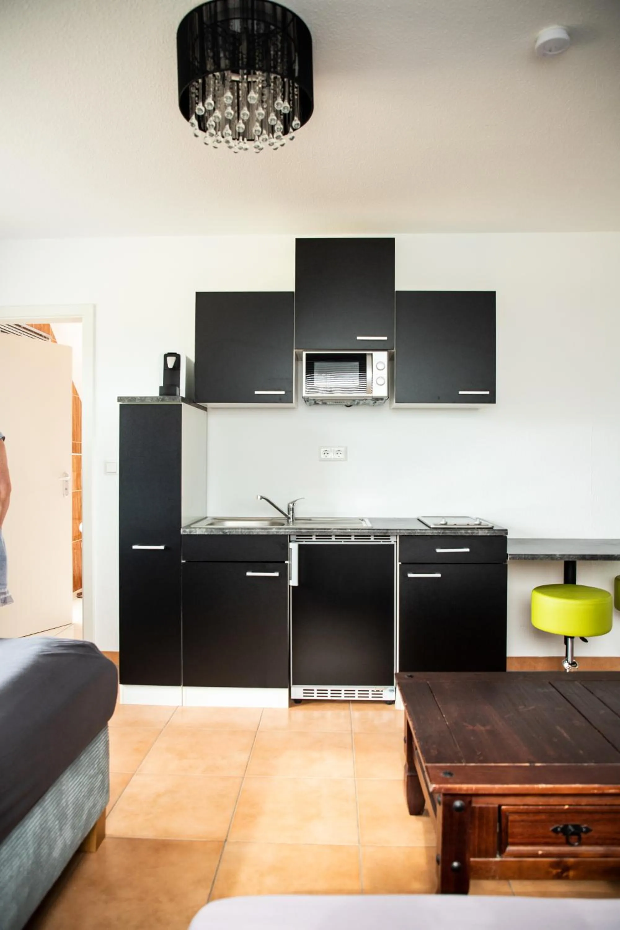 Kitchen or kitchenette in Art & Nature Apartments in der Nähe FFM-Messe