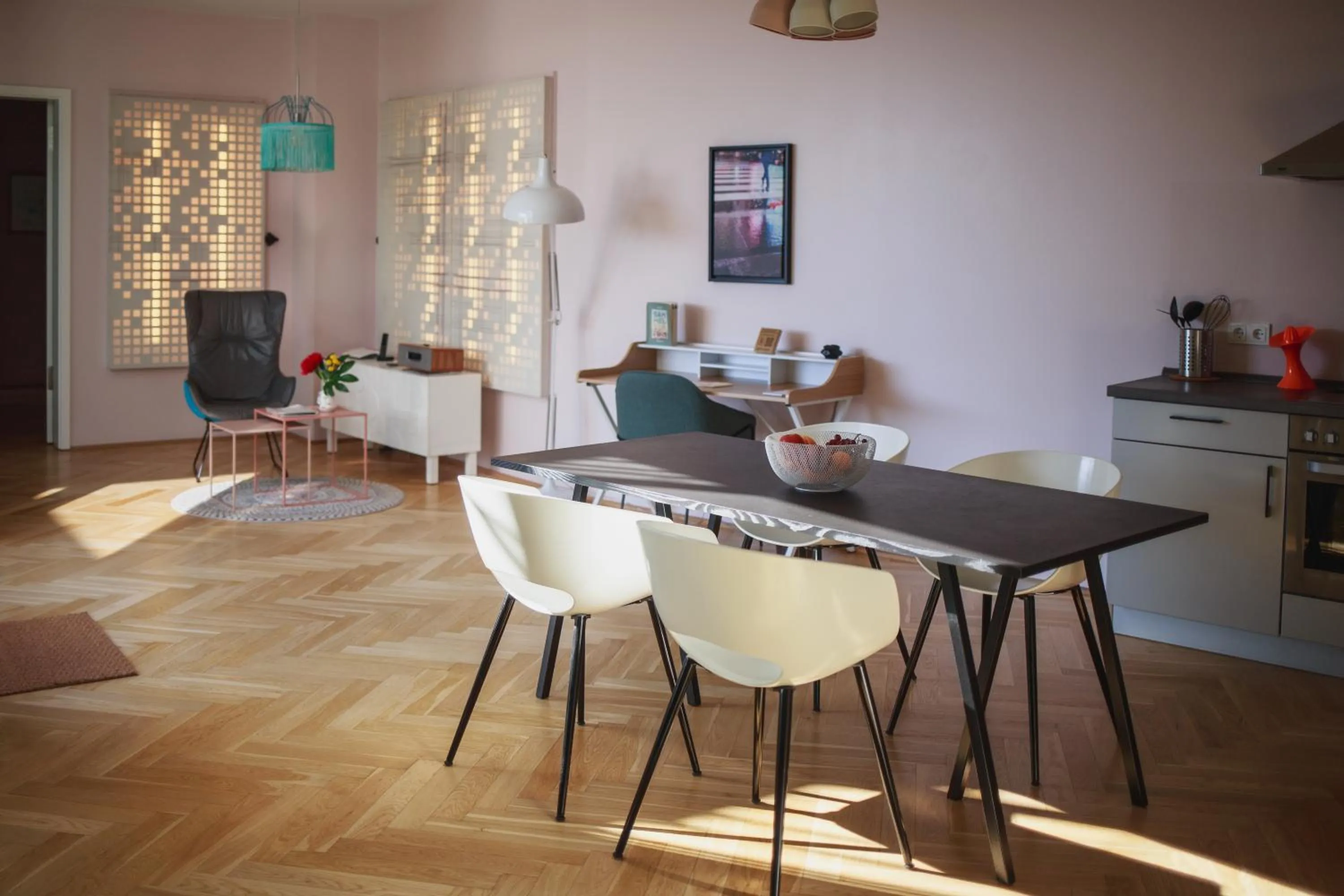 Living room in The Circus Apartments