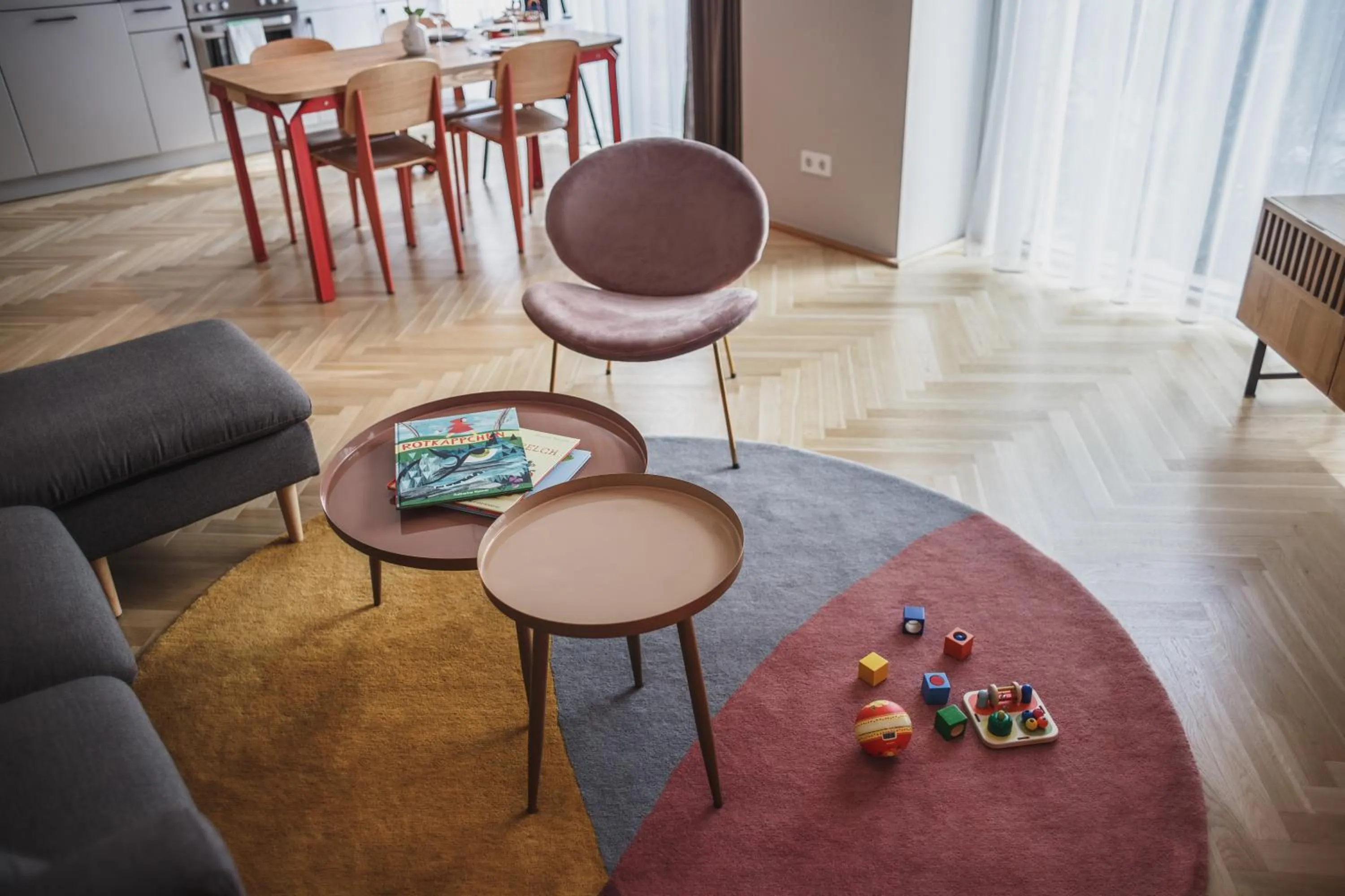Living room in The Circus Apartments