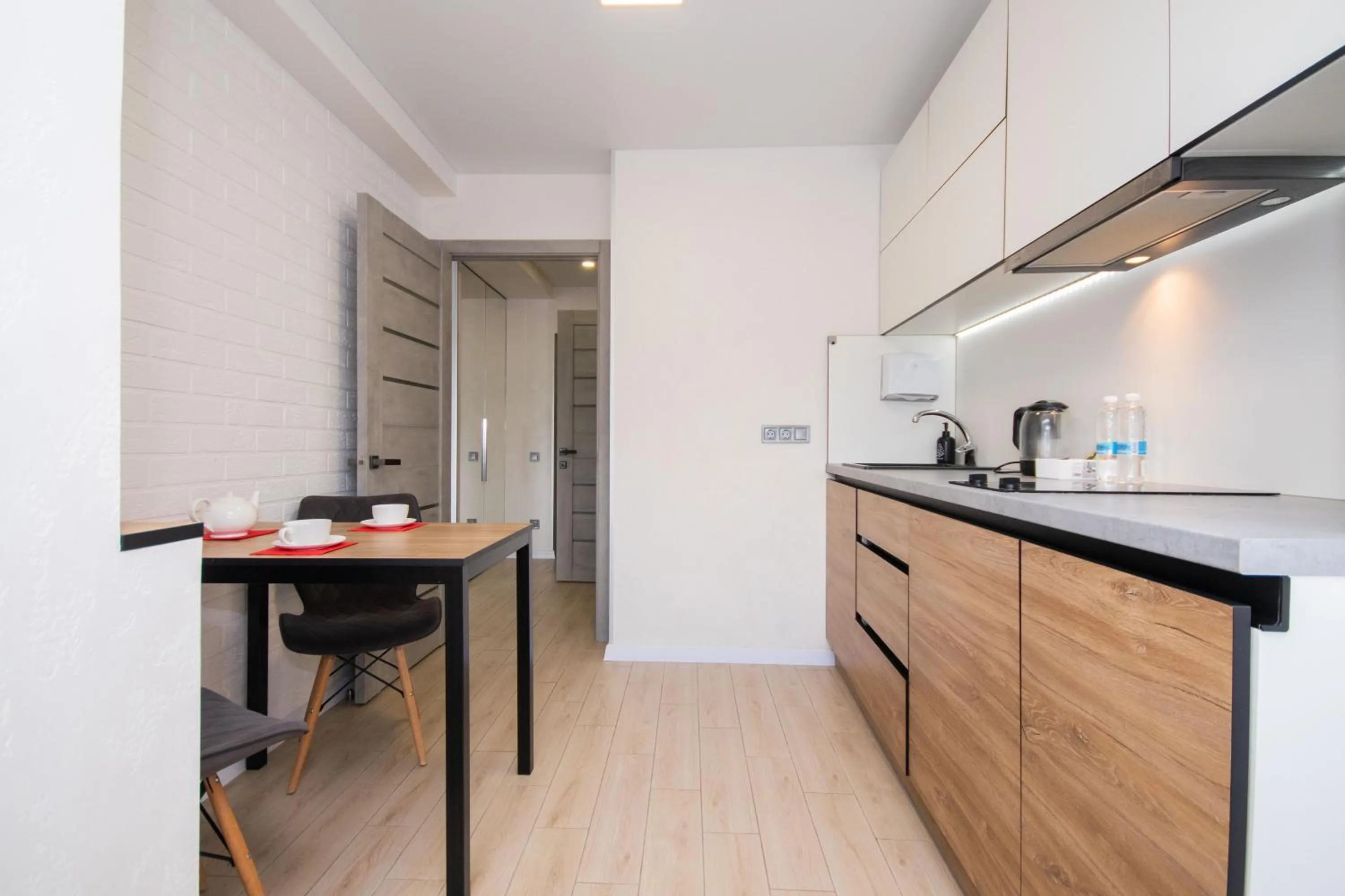 Kitchen or kitchenette in CityApartments Kyiv Obolon