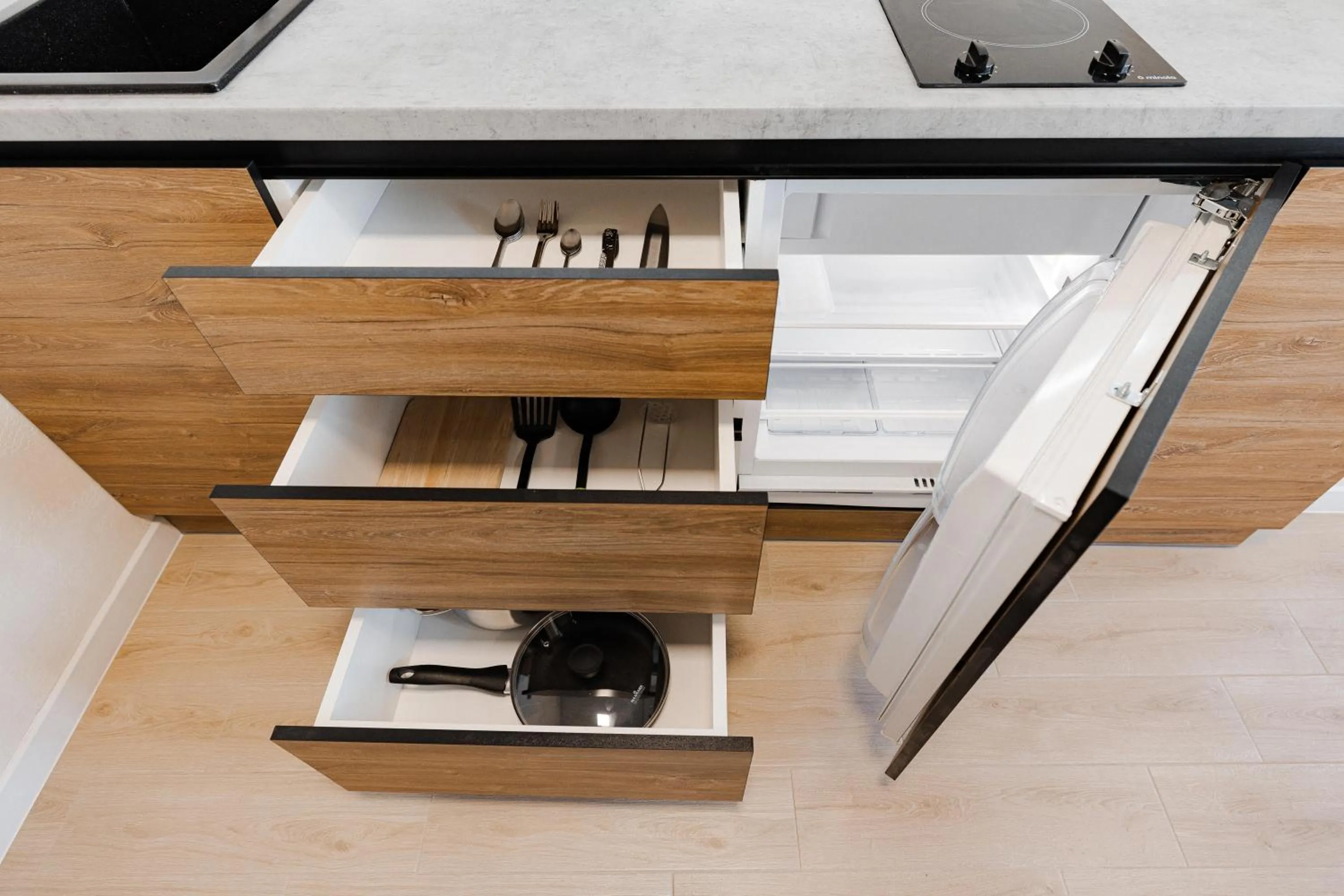 Kitchen or kitchenette in CityApartments Kyiv Obolon