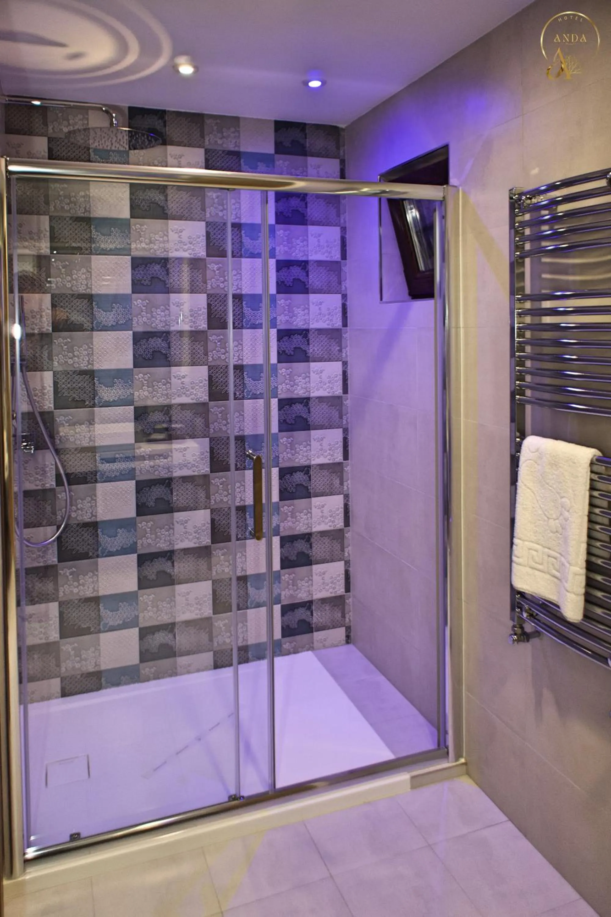 Shower, Bed in Hotel Anda