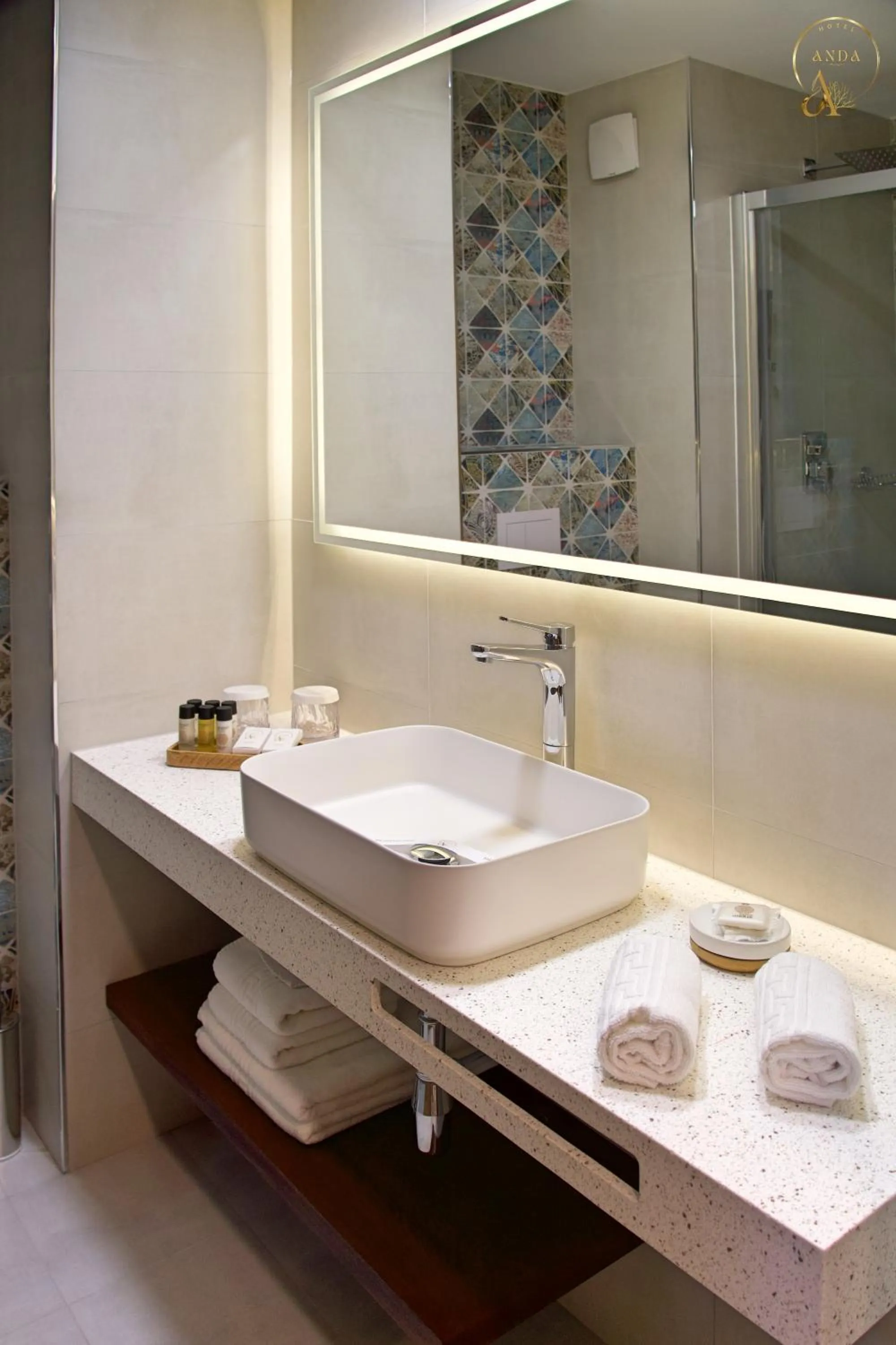 Bathroom in Hotel Anda