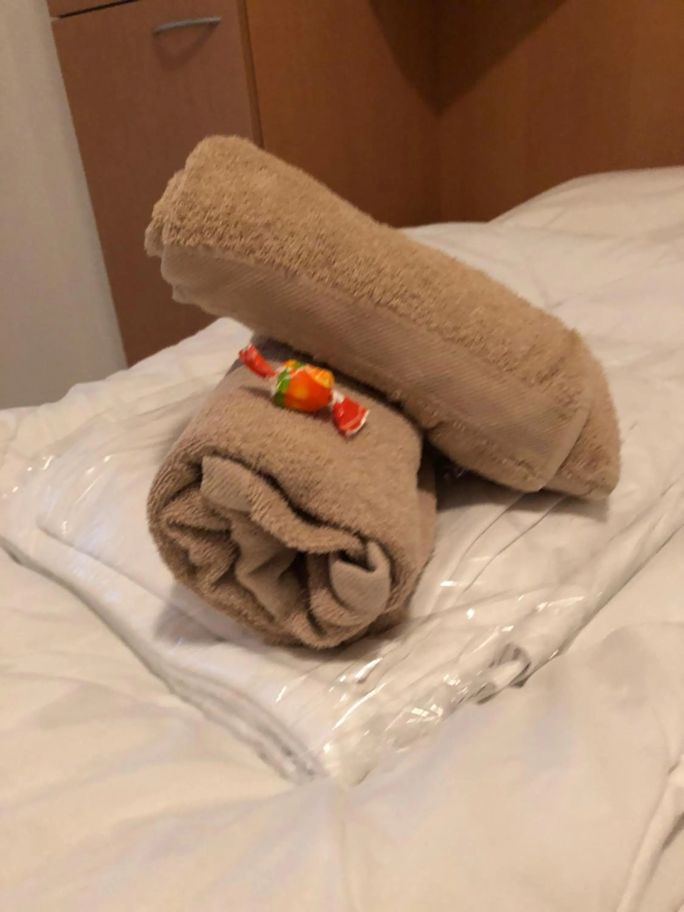 towels, Bed in Appartement De Kompaan, Resort Amelander Kaap