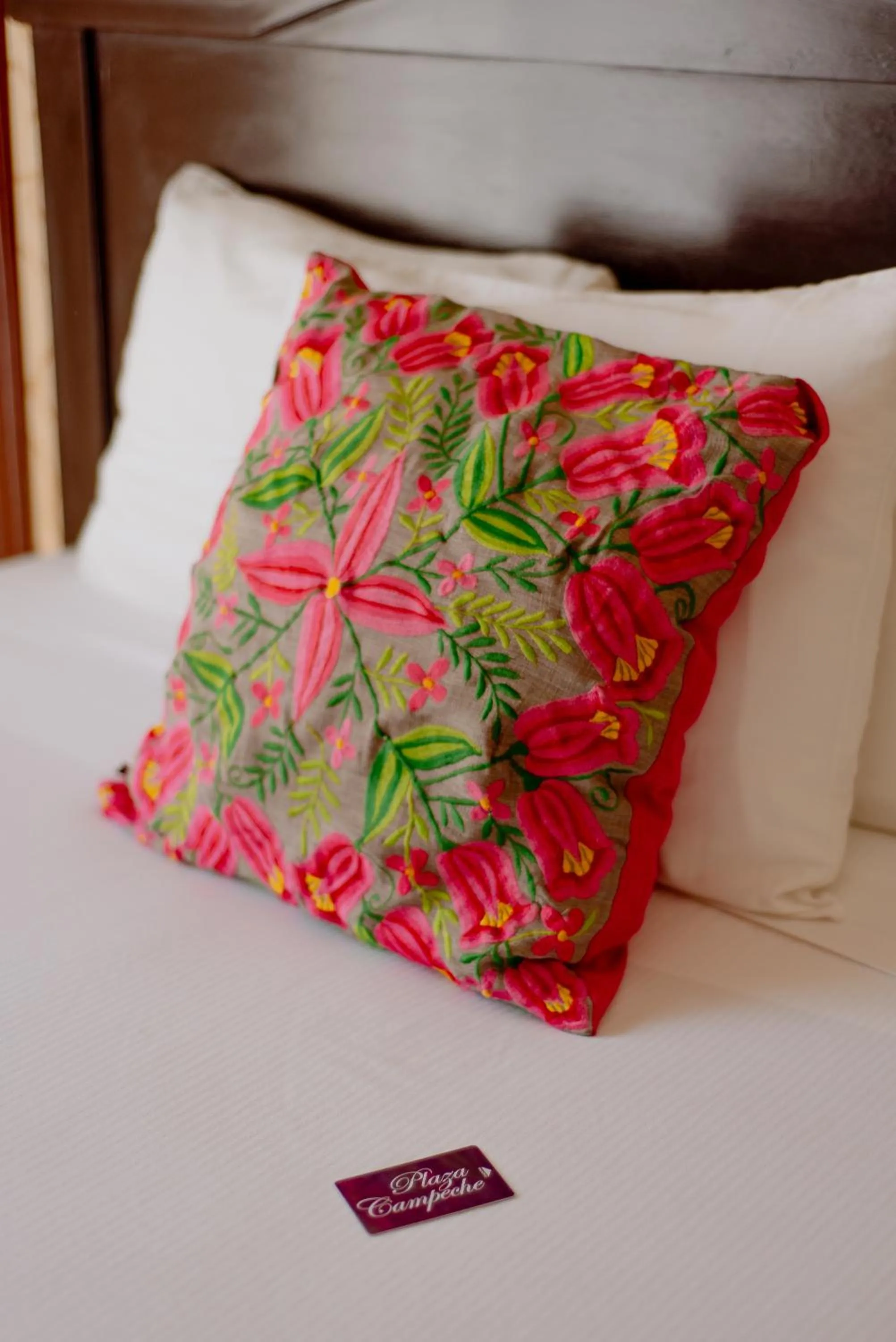 Decorative detail, Bed in Hotel Plaza Campeche