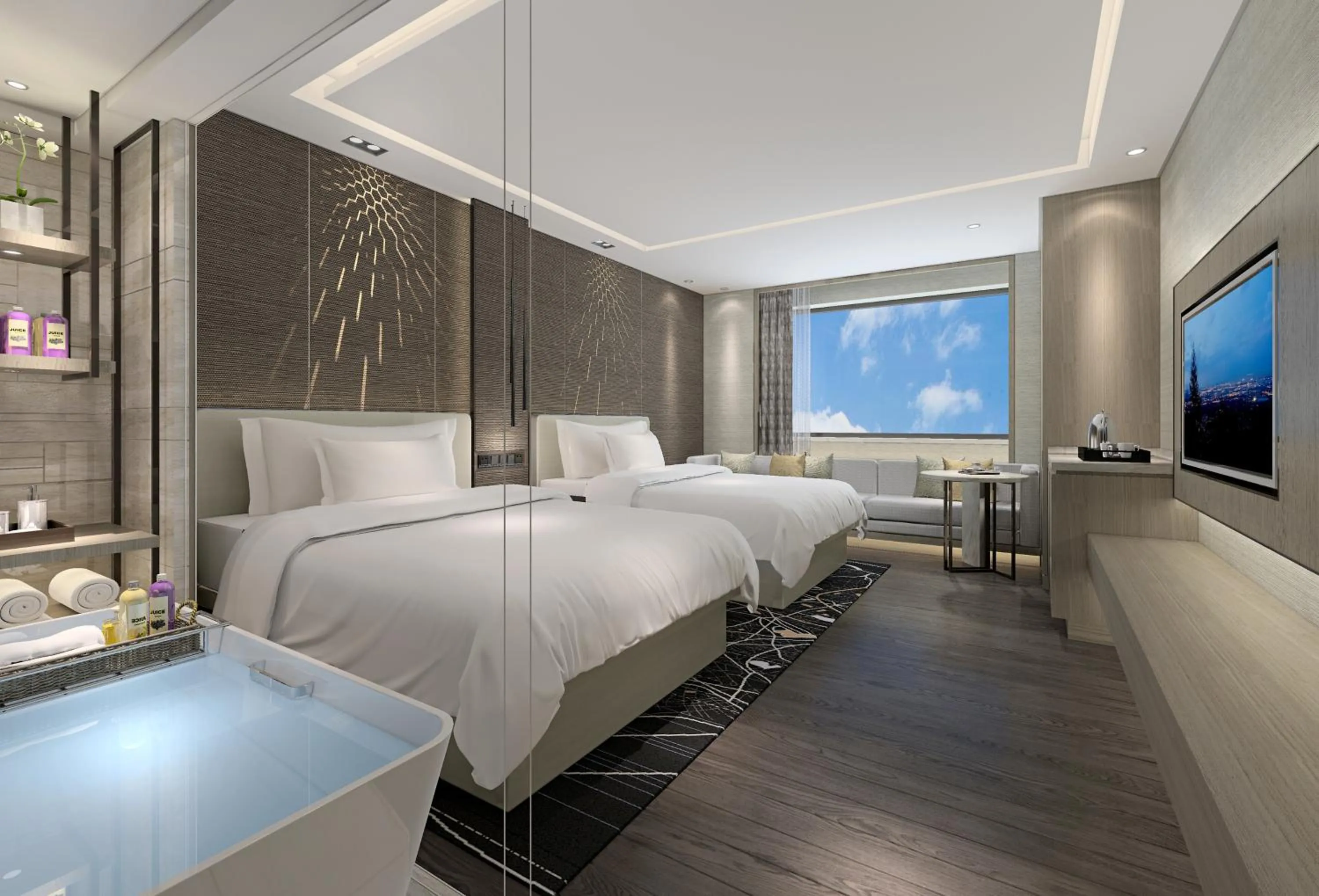 Photo of the whole room, Bed in Renaissance Shenzhen Luohu Hotel