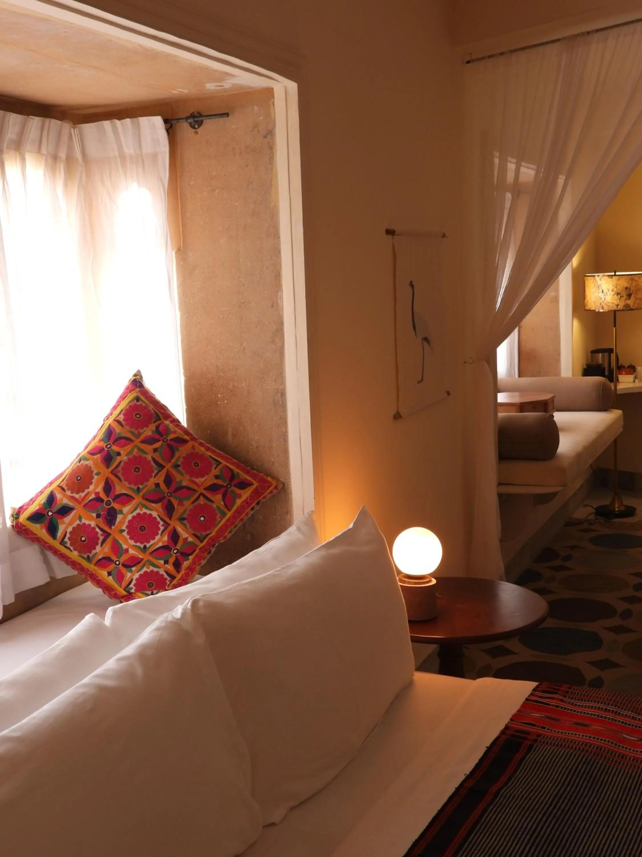 Decorative detail, Bed in The Stepwell Hotel