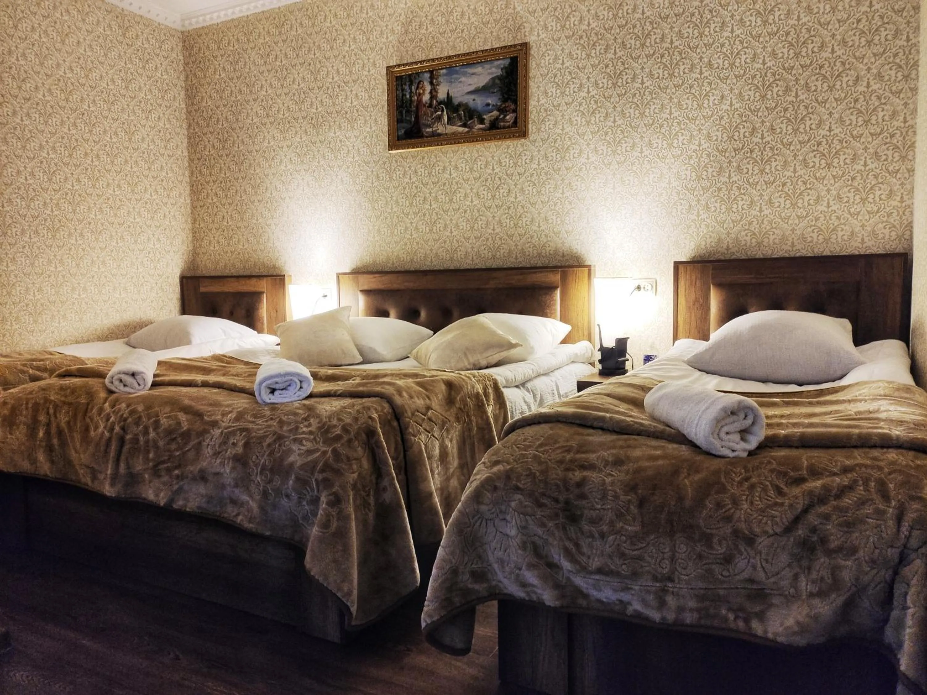 Bed in Sophia's GuestHouse