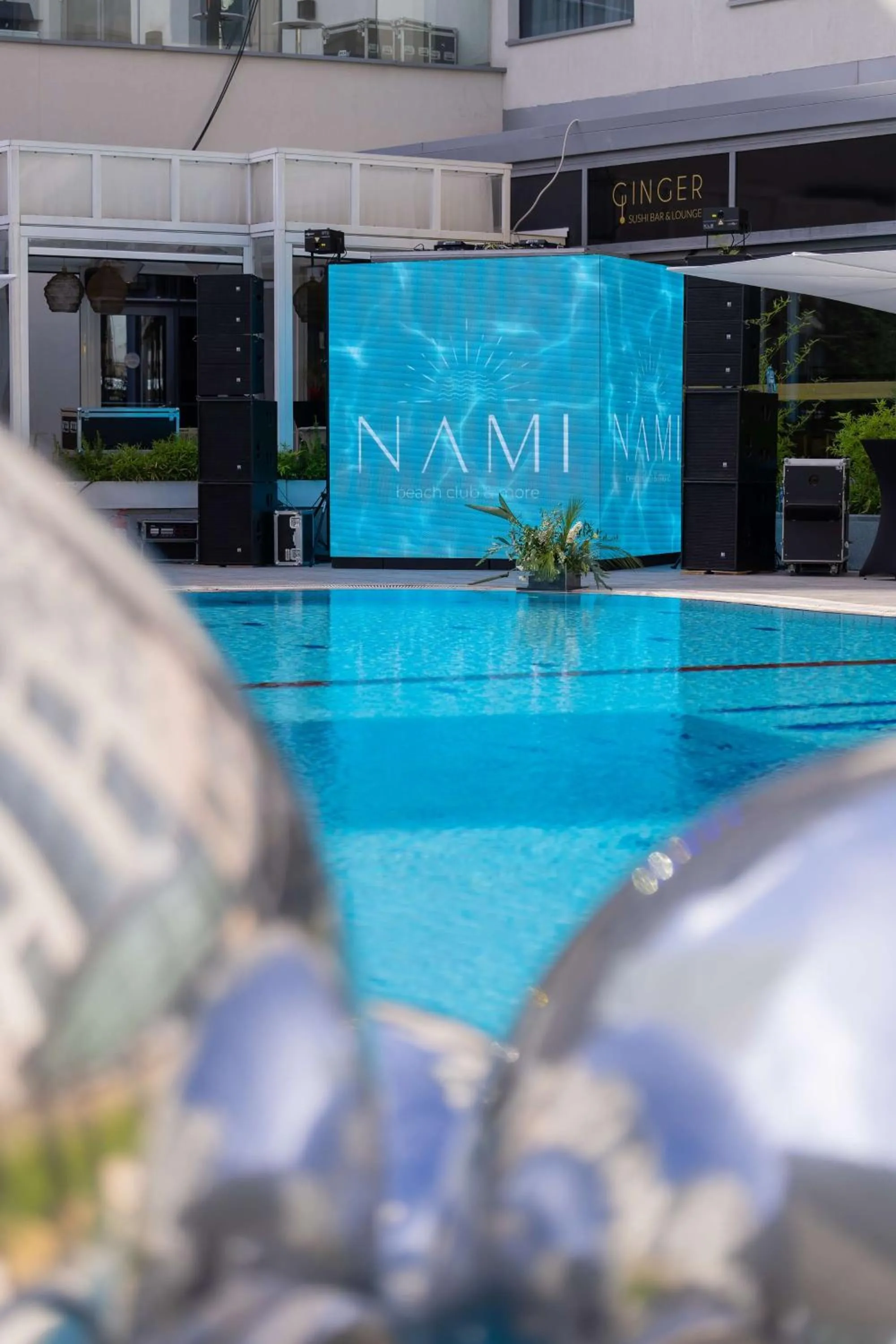 Pool view in Radisson Blu Hotel Bucharest