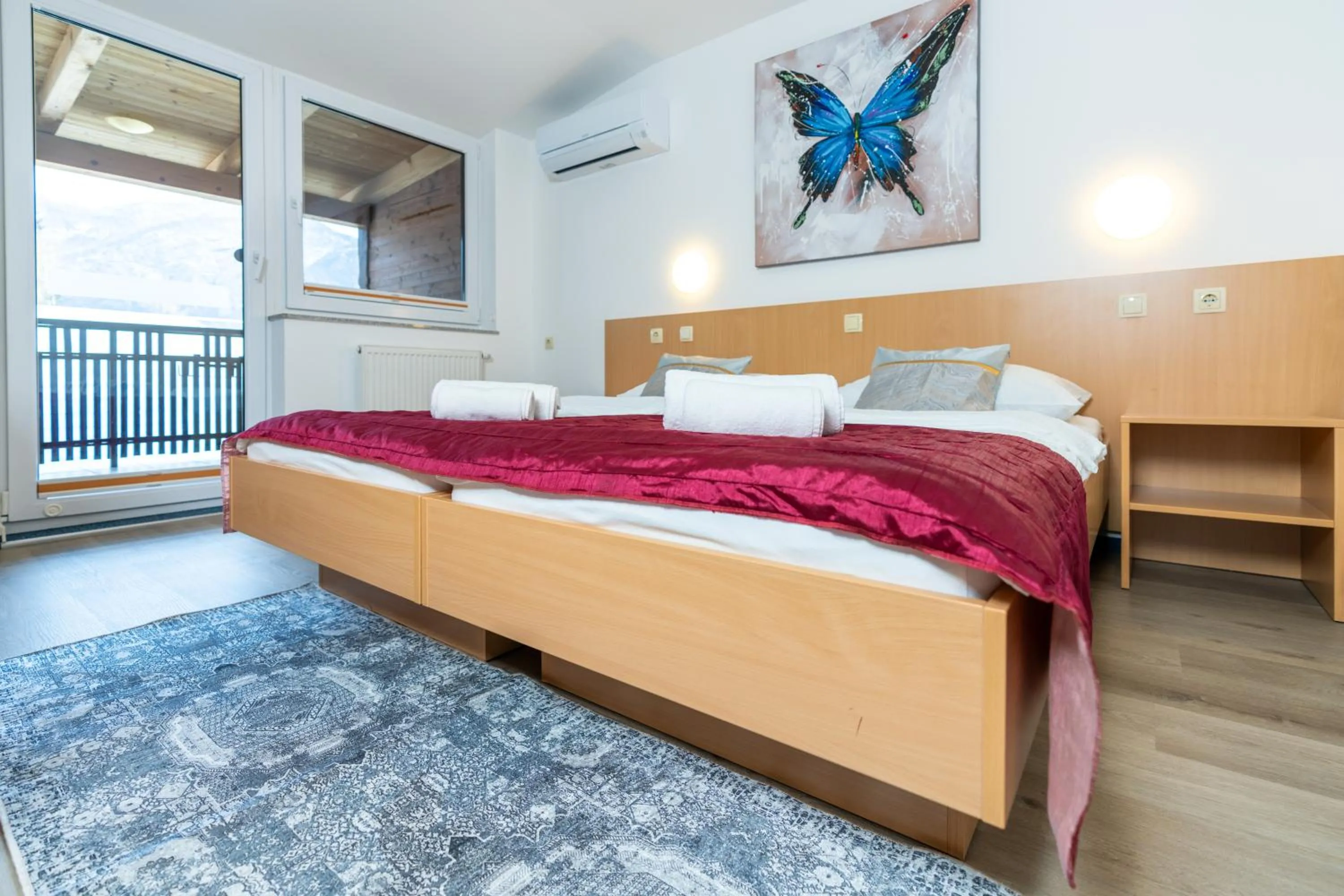 Balcony/Terrace, Bed in Hotel Center Bohinjsko Jezero