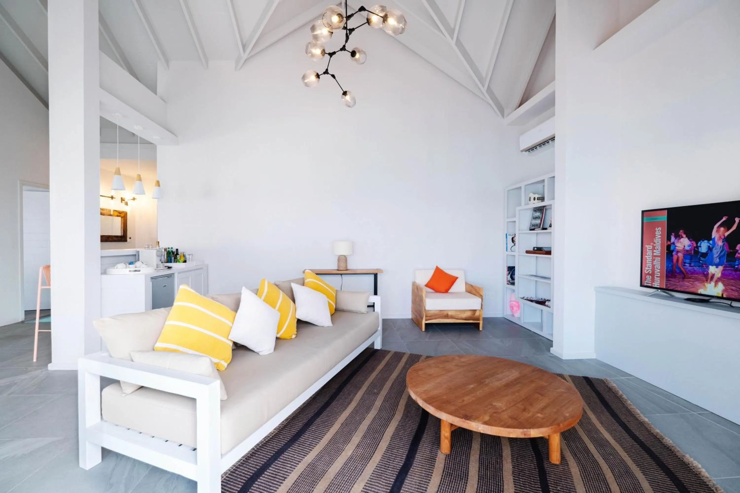 Living room in The Standard, Huruvalhi Maldives