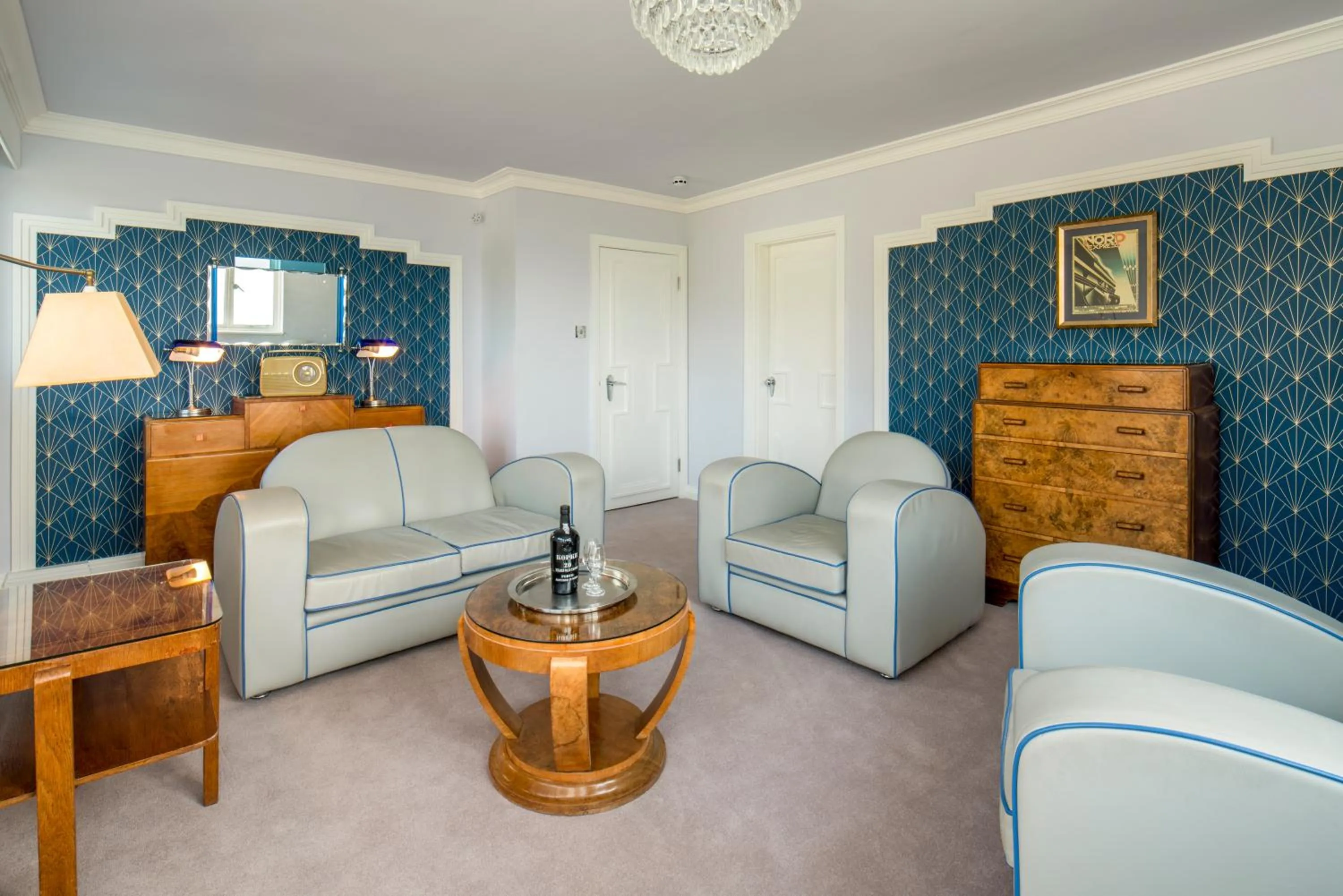 Seating area in Burgh Island Hotel