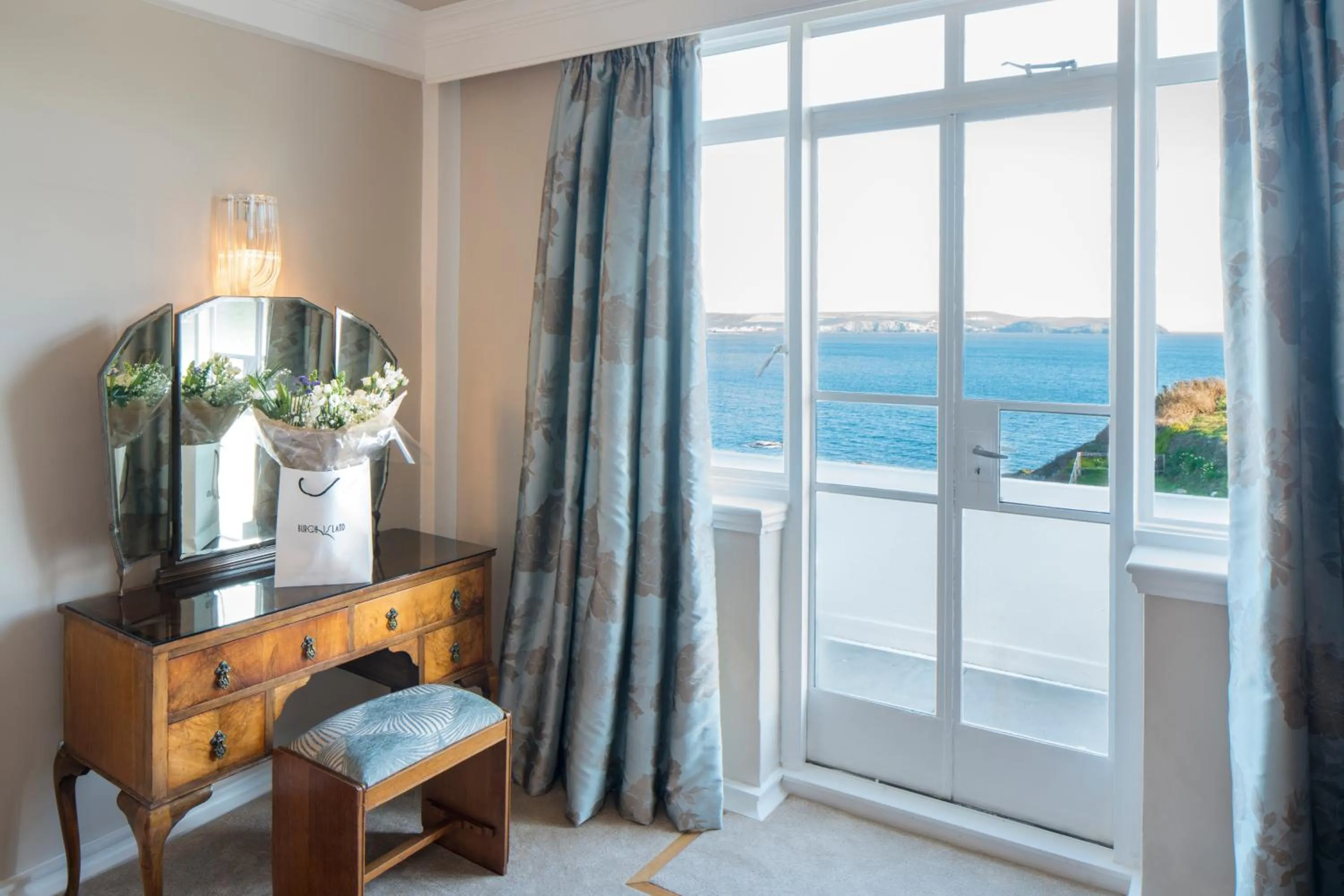 Bedroom in Burgh Island Hotel