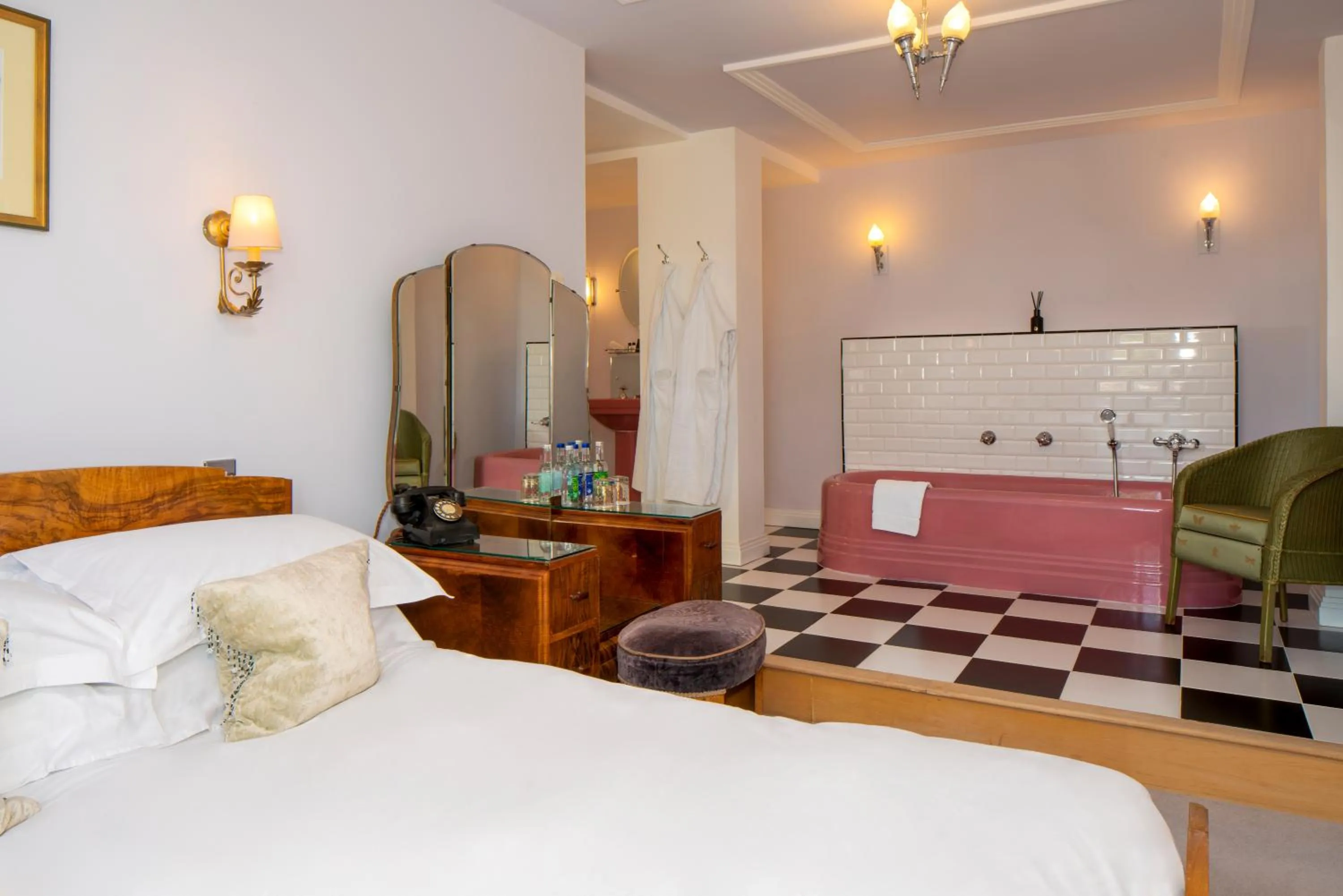 Bathroom, Bed in Burgh Island Hotel