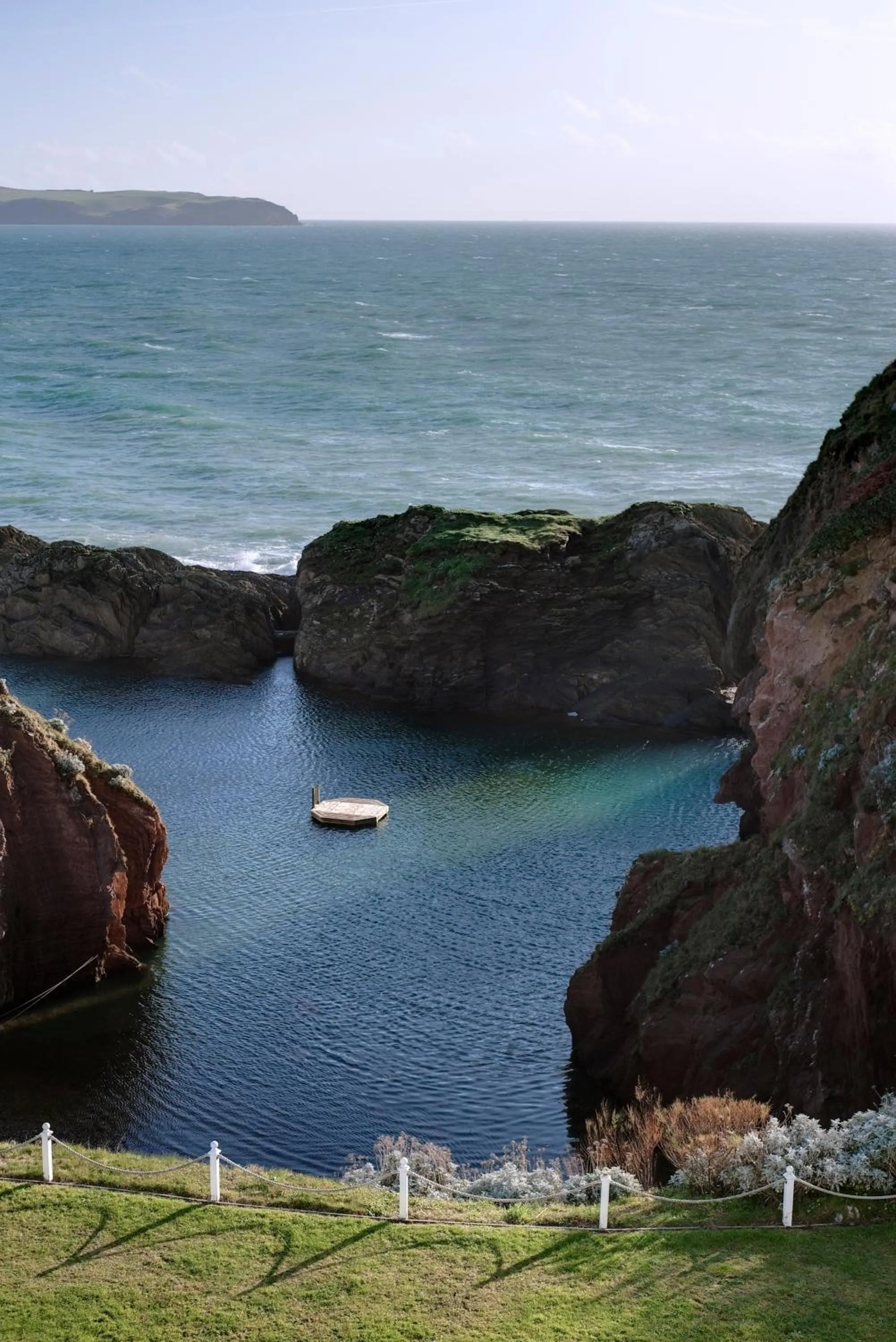 Beach in Burgh Island Hotel