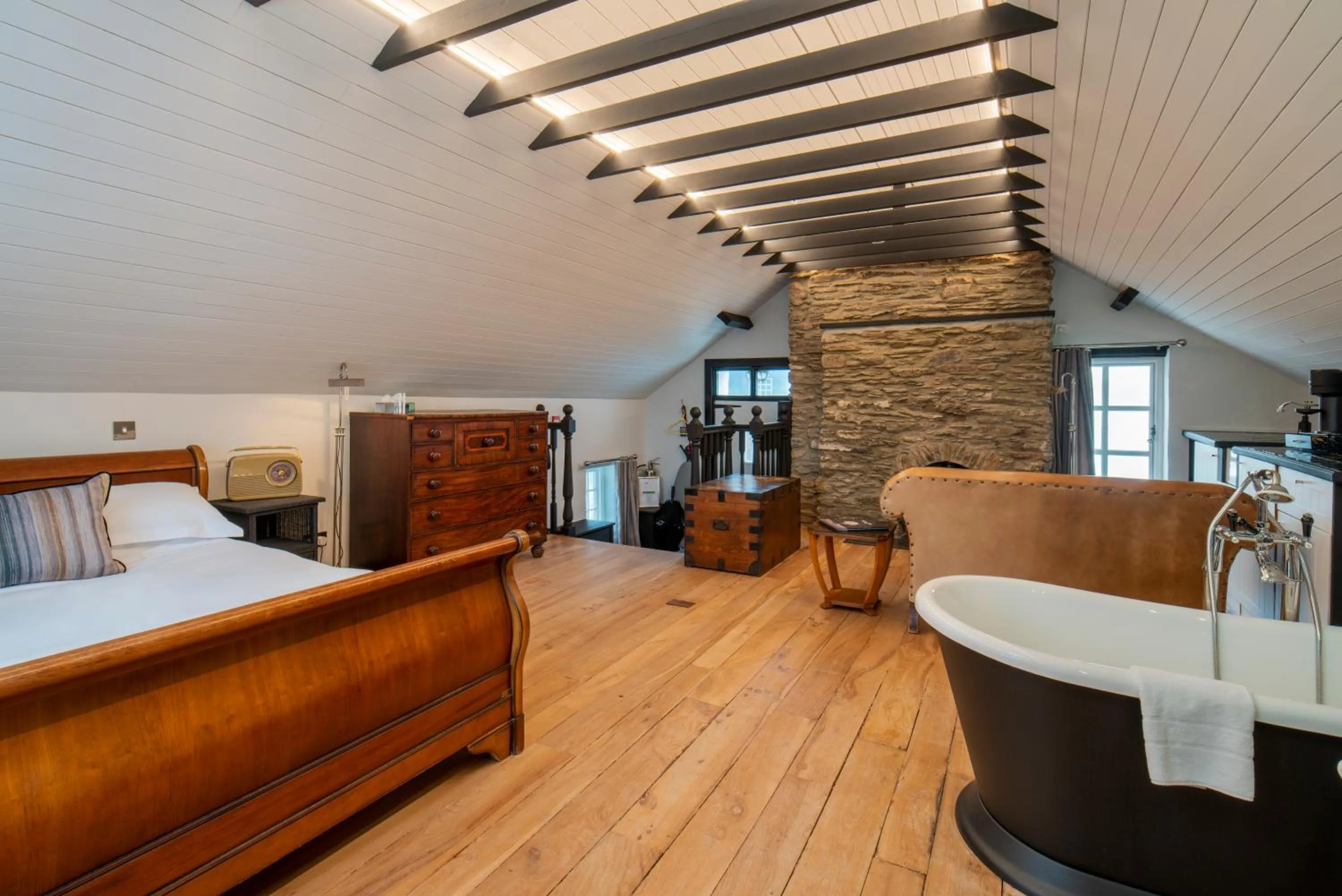 Bed in Burgh Island Hotel