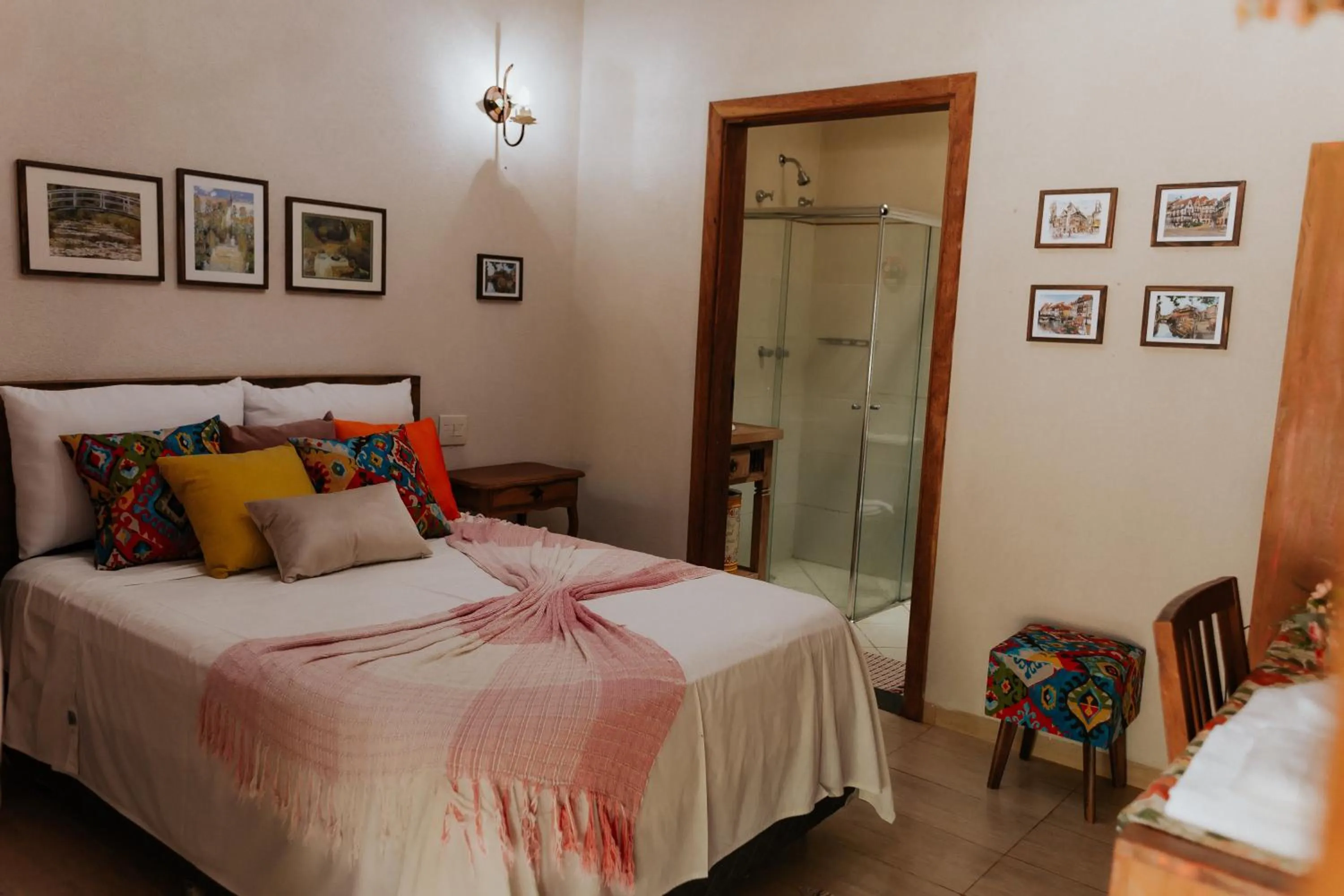 Bed in Hotel Pousada Chalé das Flores