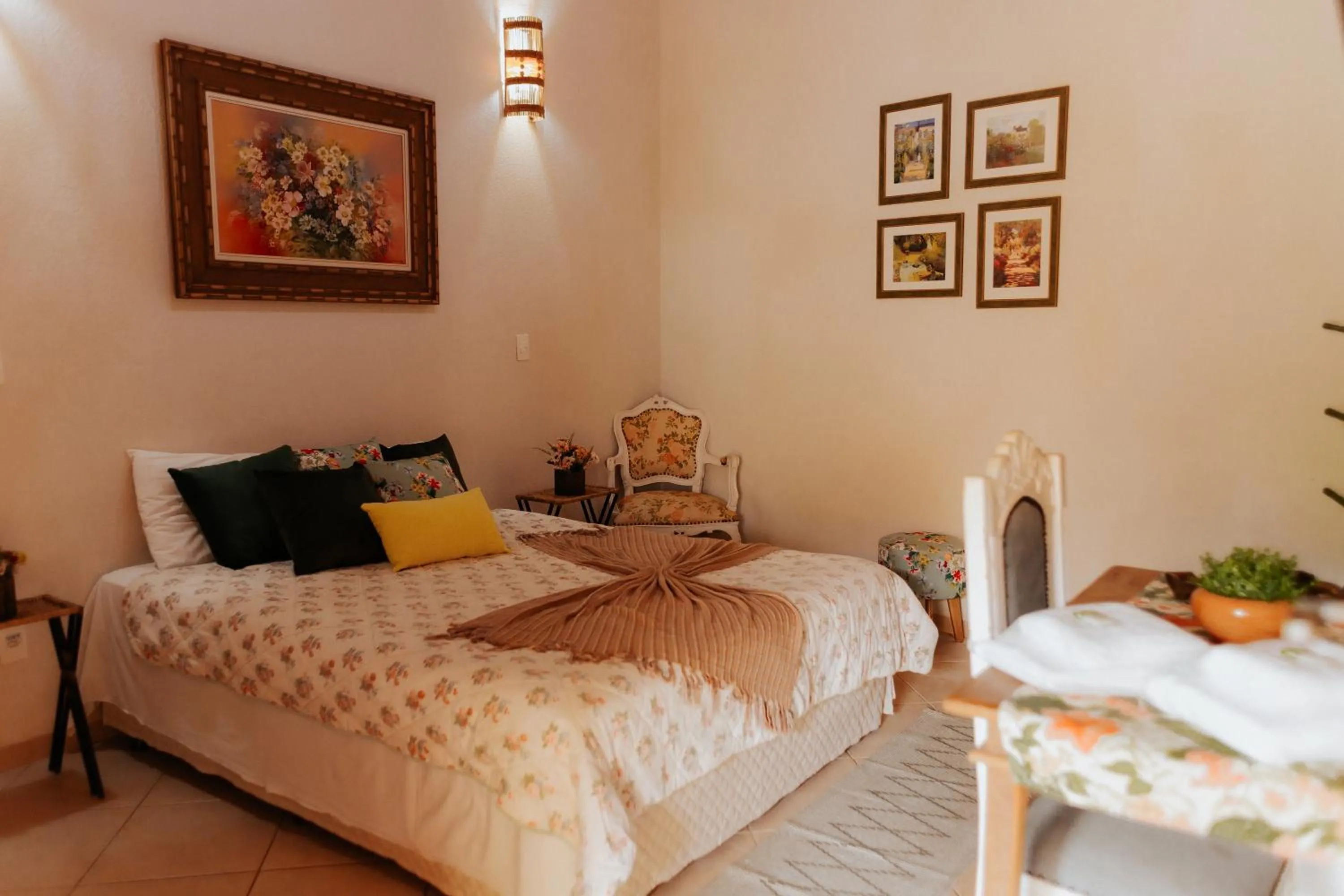 Bed in Hotel Pousada Chalé das Flores