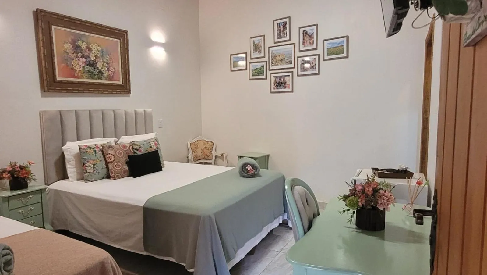 Bed in Hotel Pousada Chalé das Flores