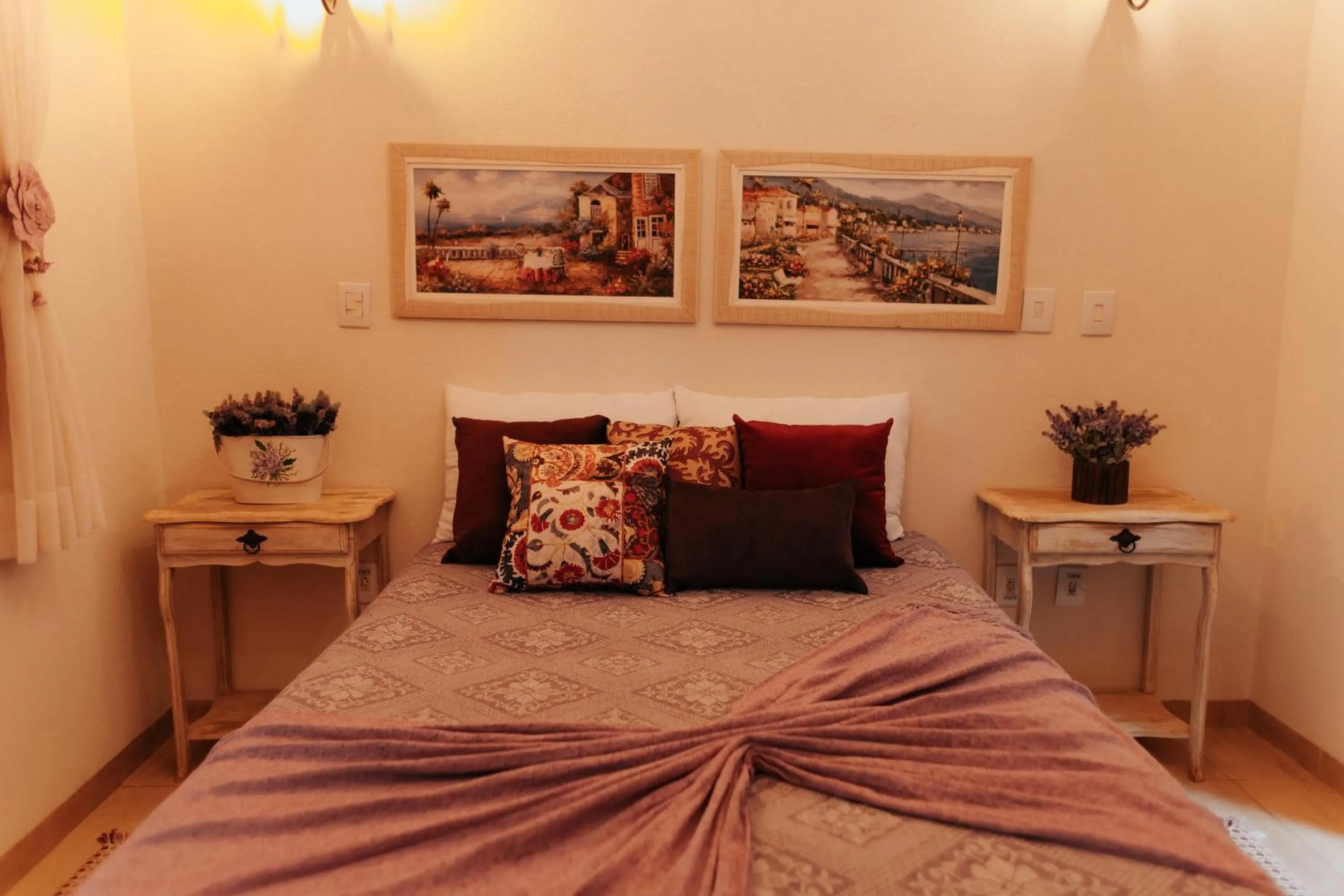 Bed in Hotel Pousada Chalé das Flores