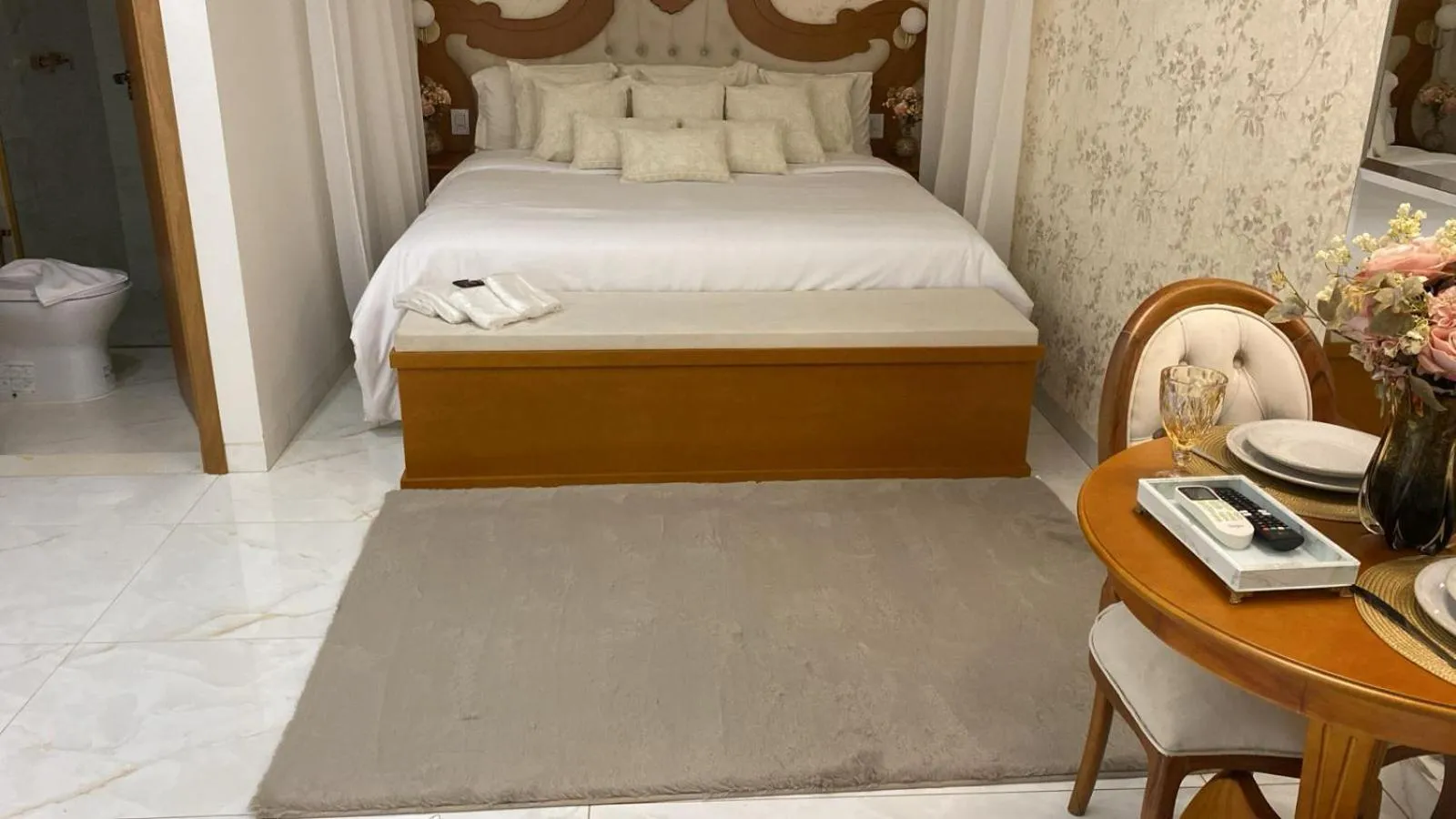 Bed in Hotel Pousada Chalé das Flores