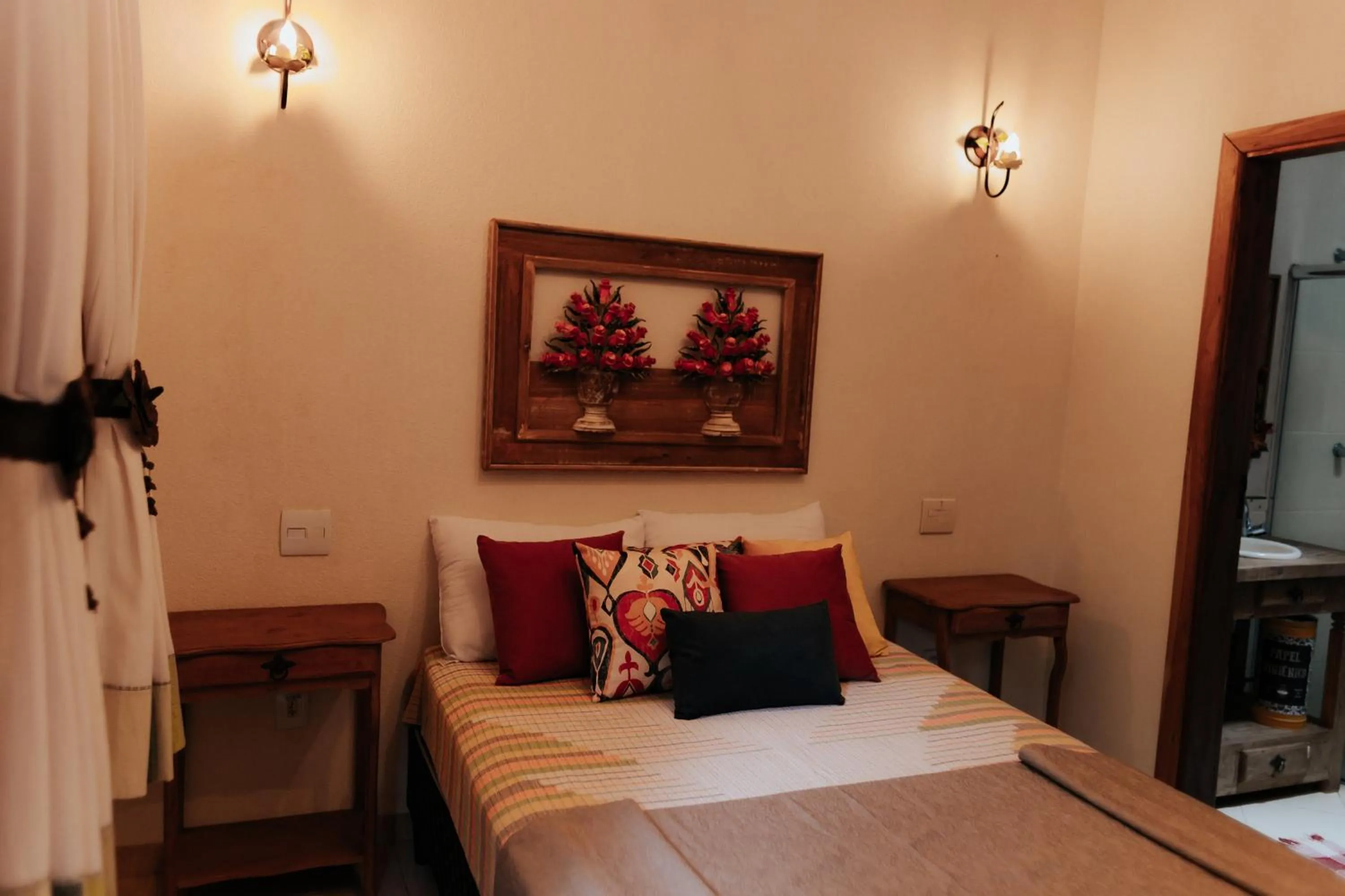 Bed in Hotel Pousada Chalé das Flores