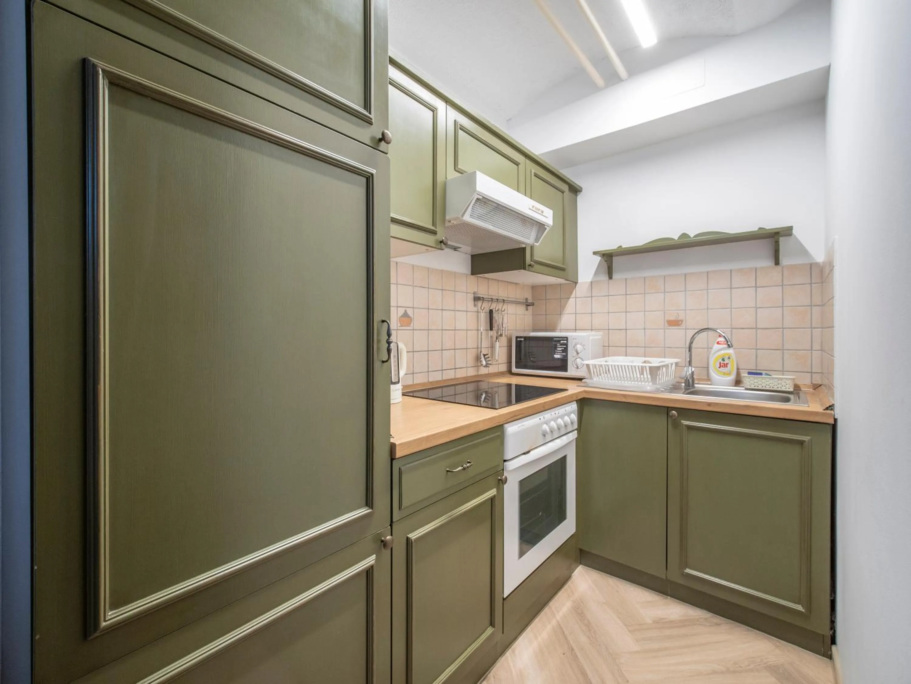 Kitchen or kitchenette in Berghi Hotel and Apartments
