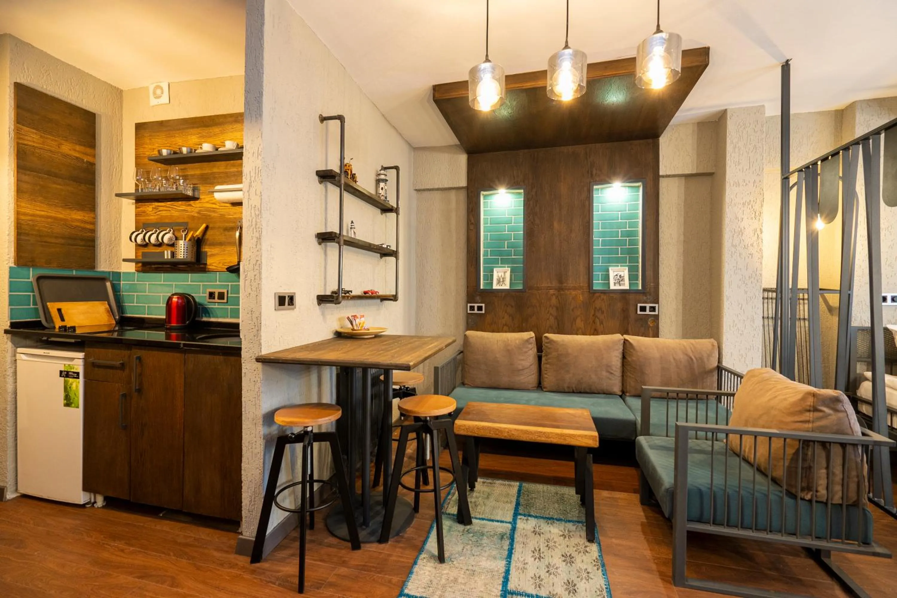 Seating area in Cube Suites