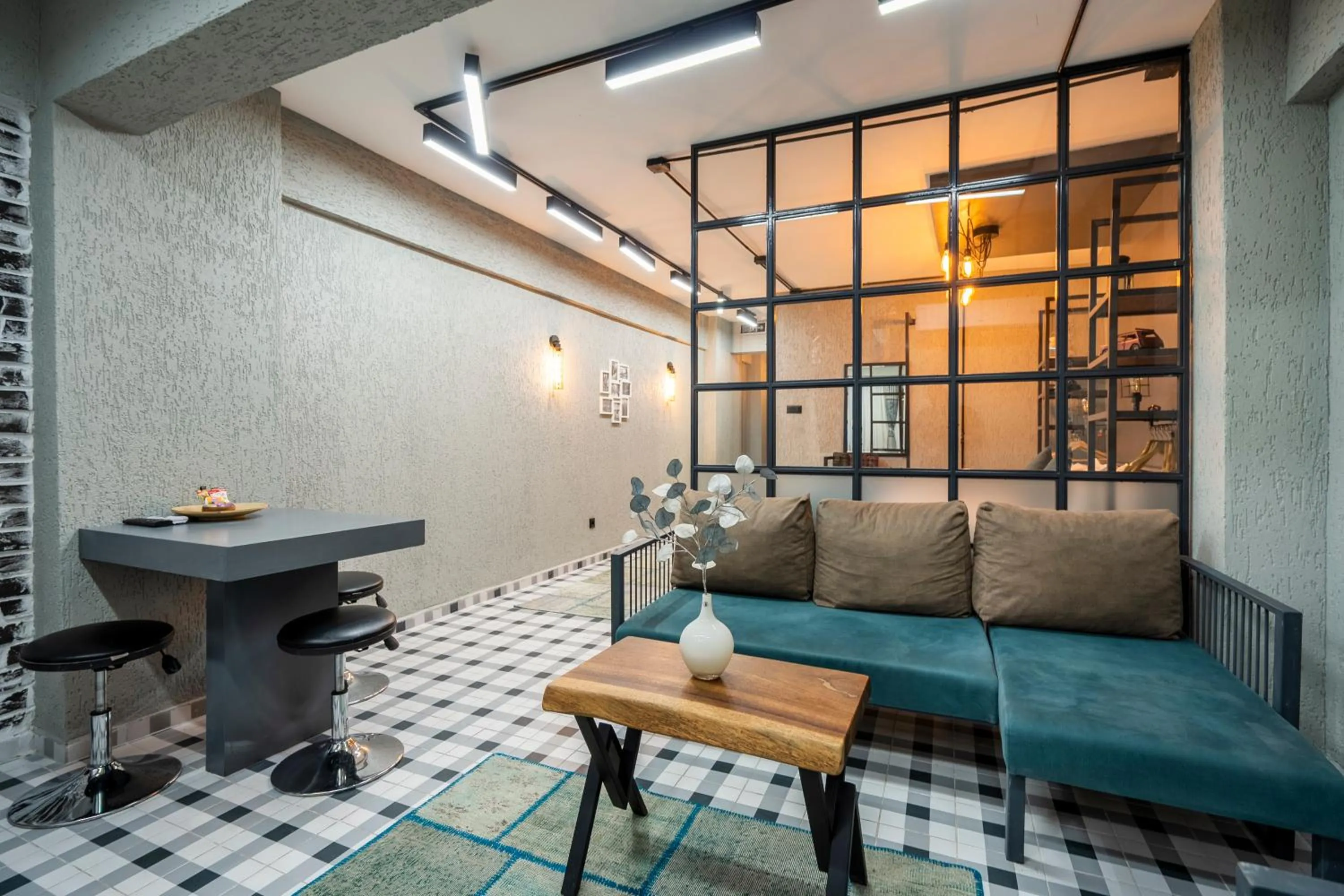 Seating area in Cube Suites