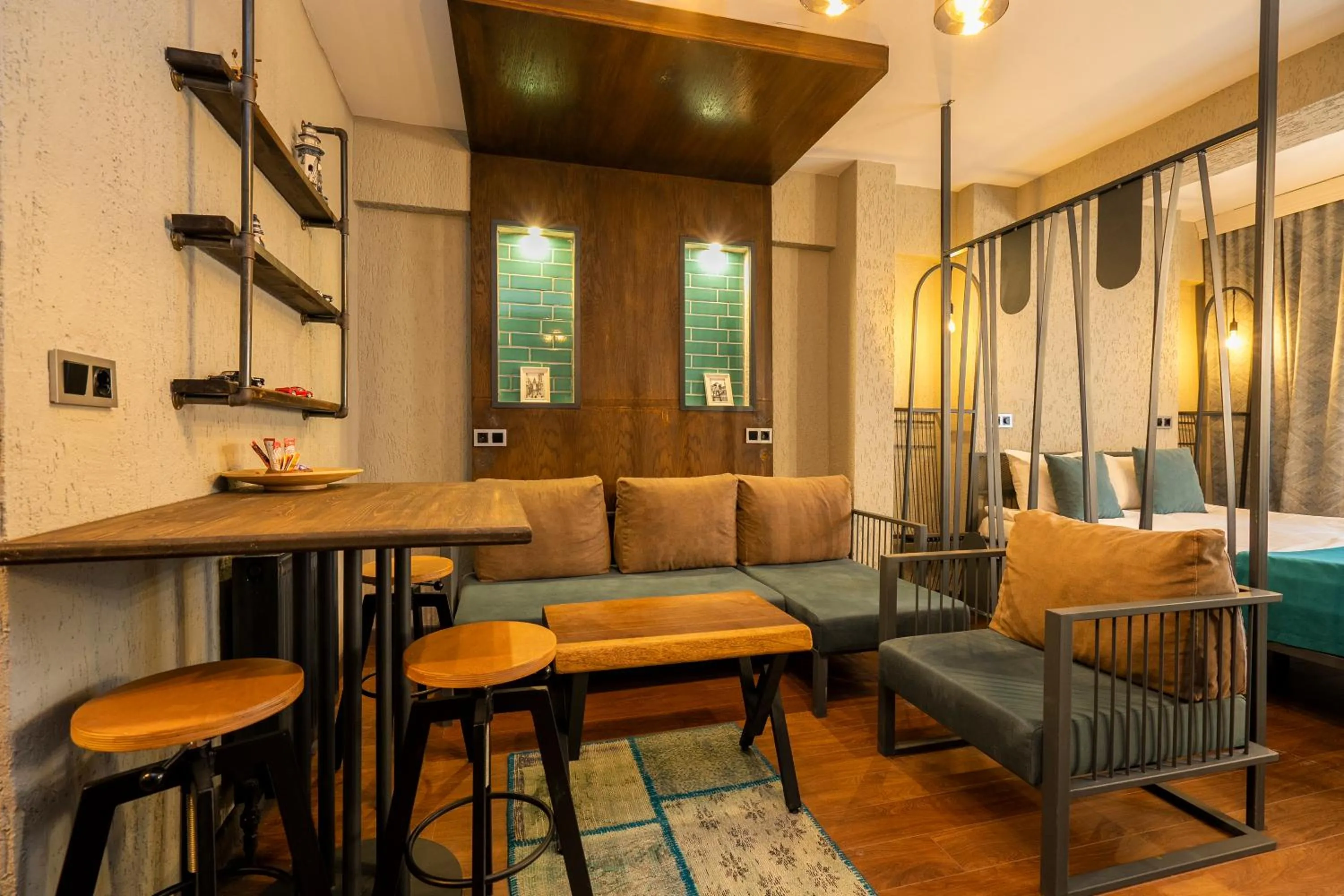 Seating area in Cube Suites