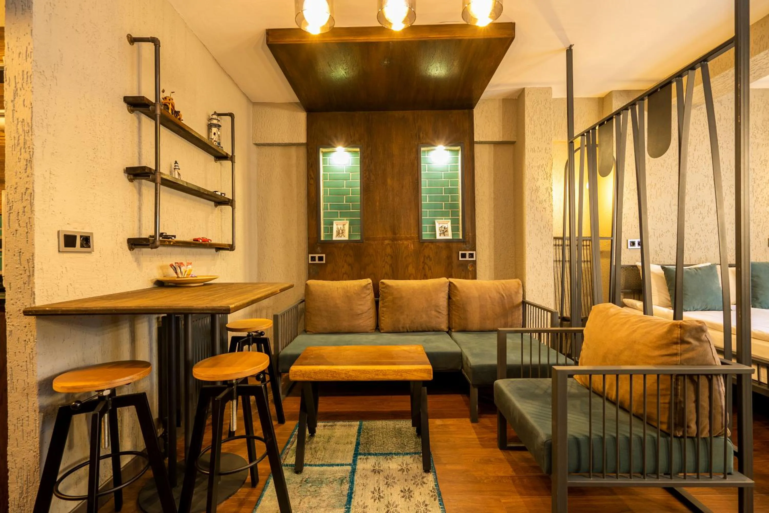 Seating area in Cube Suites