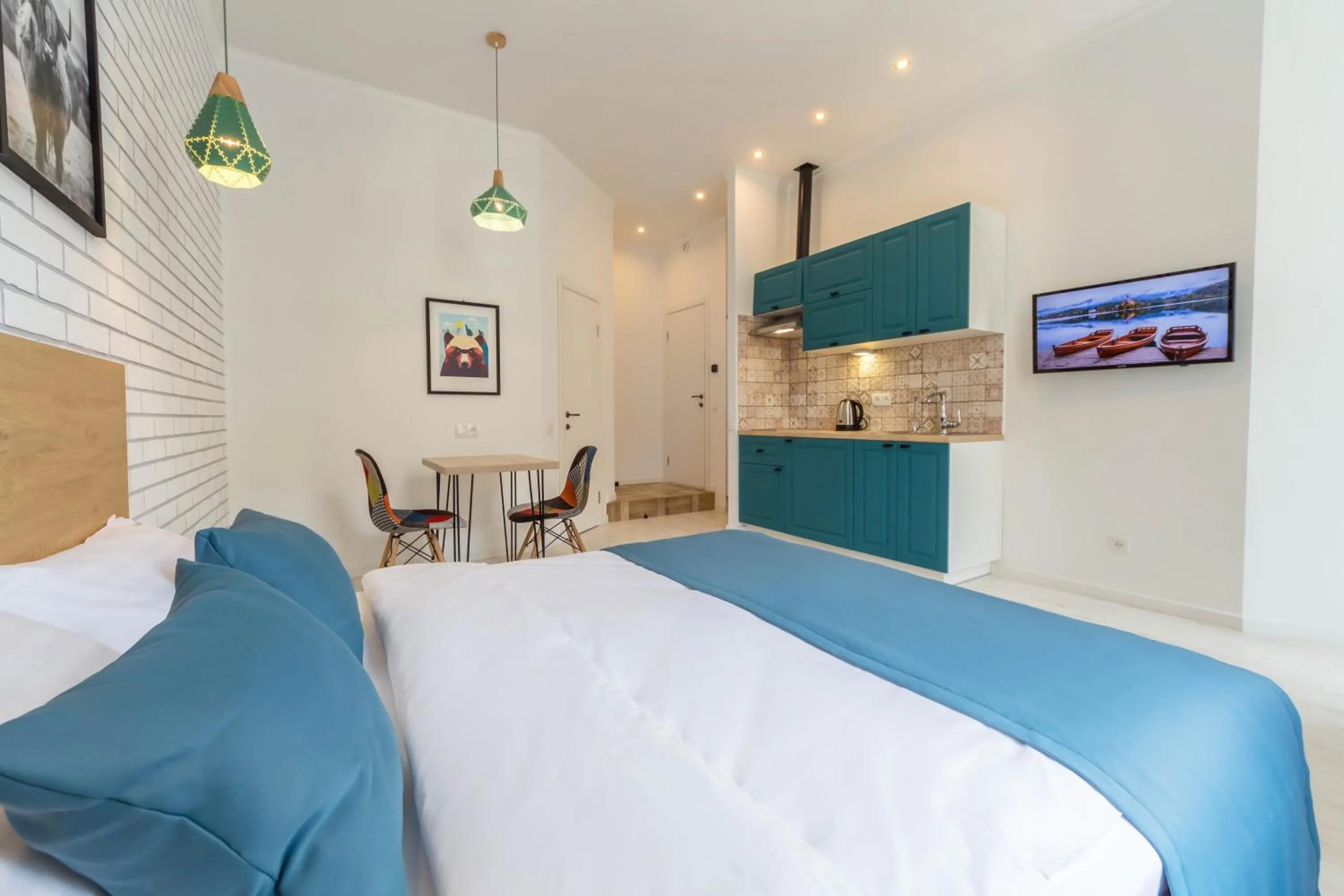 Bed in Idea Design Apart-Hotel