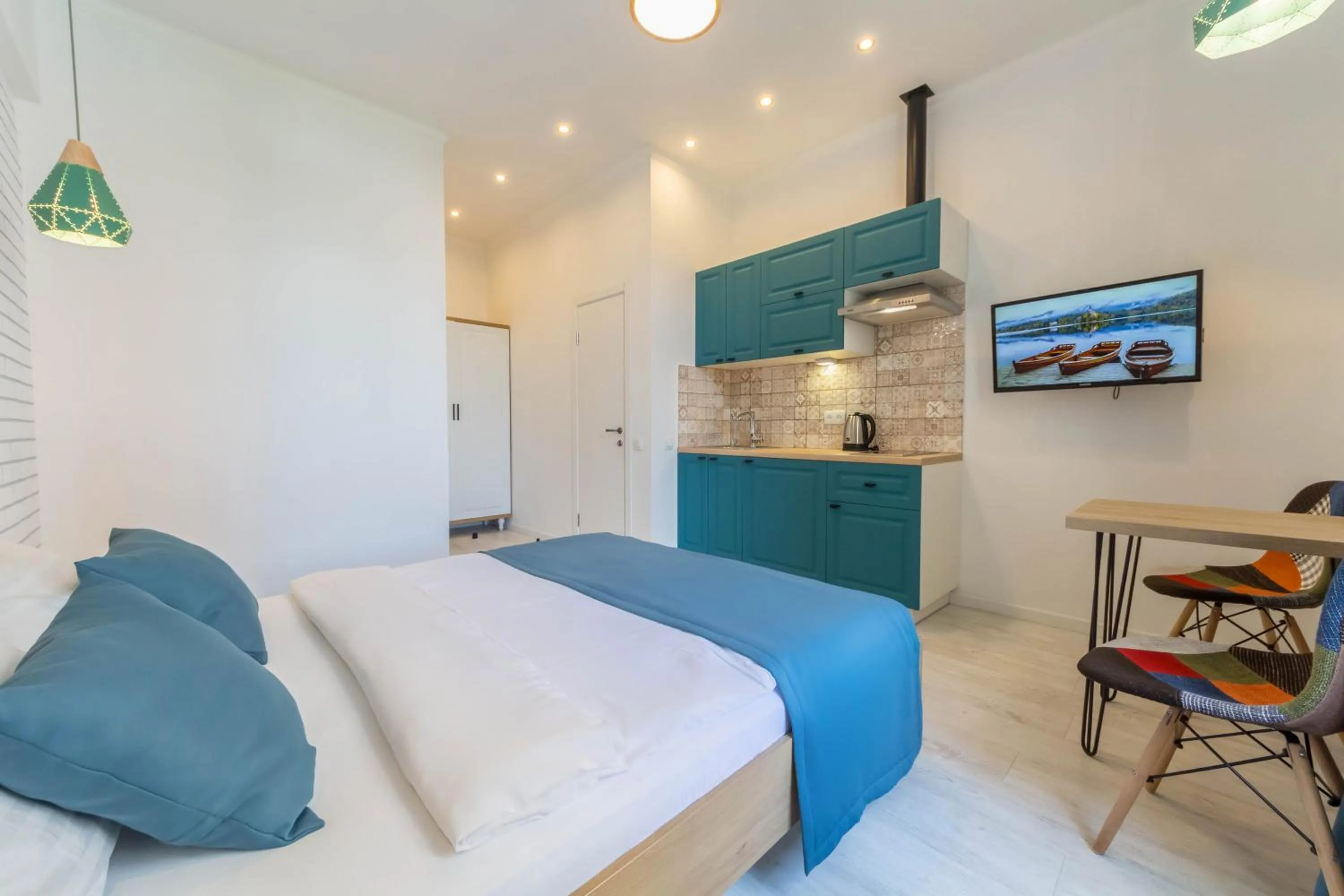 Bed in Idea Design Apart-Hotel