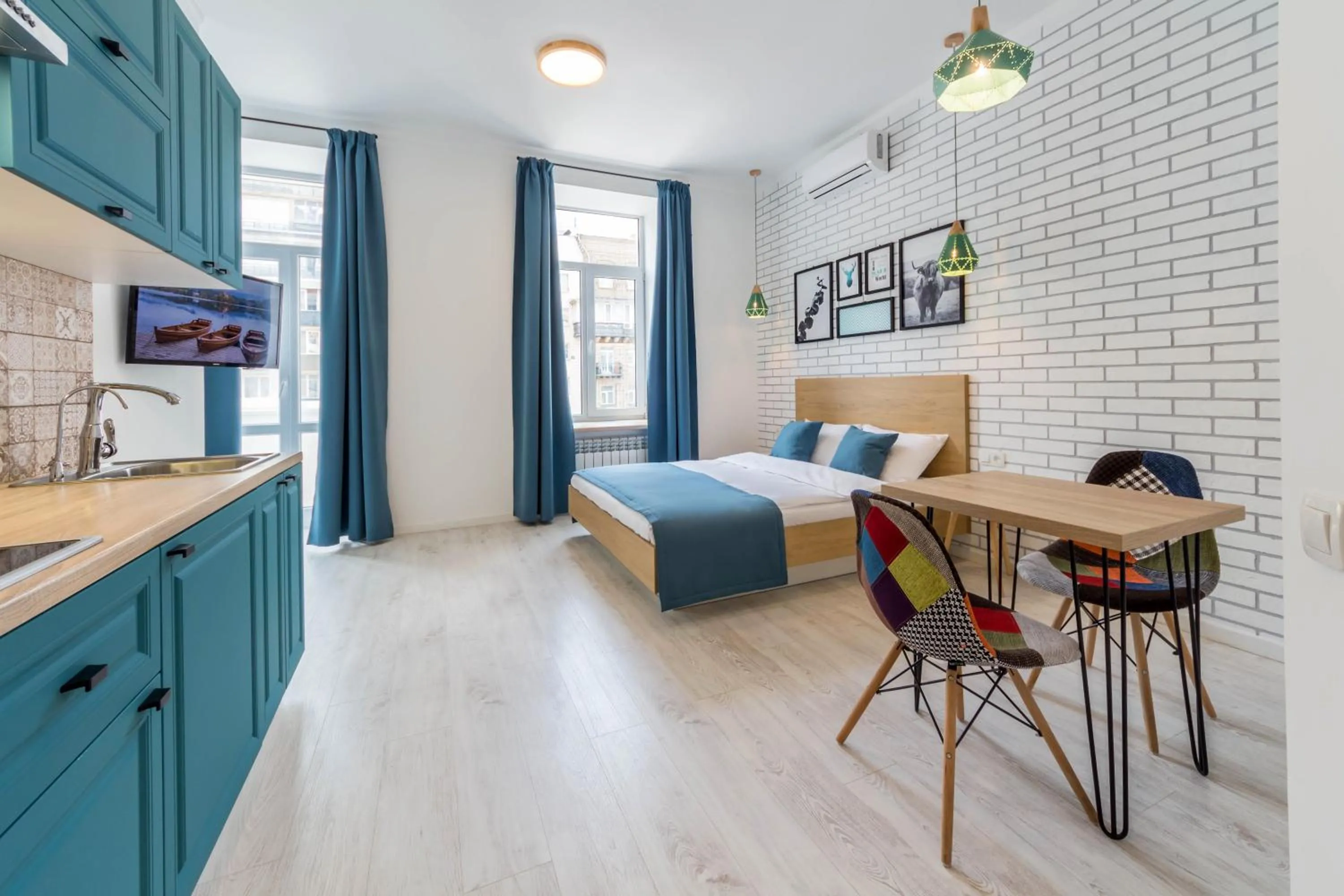 Bed in Idea Design Apart-Hotel