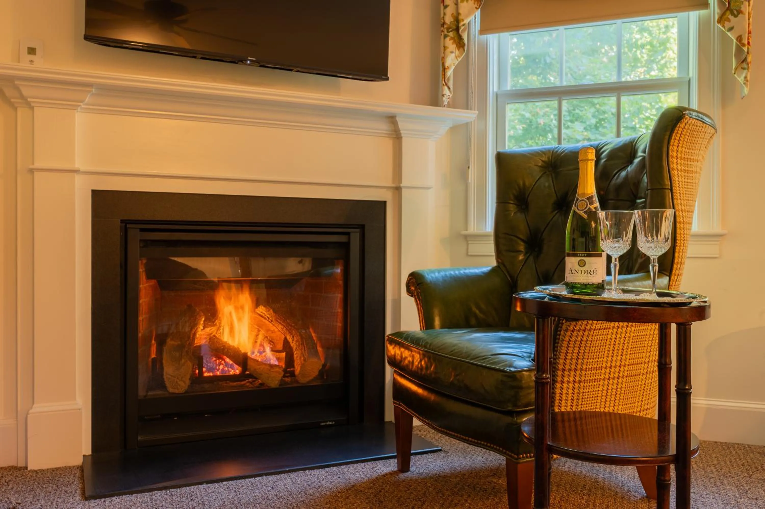 fireplace in The Winstead Inn