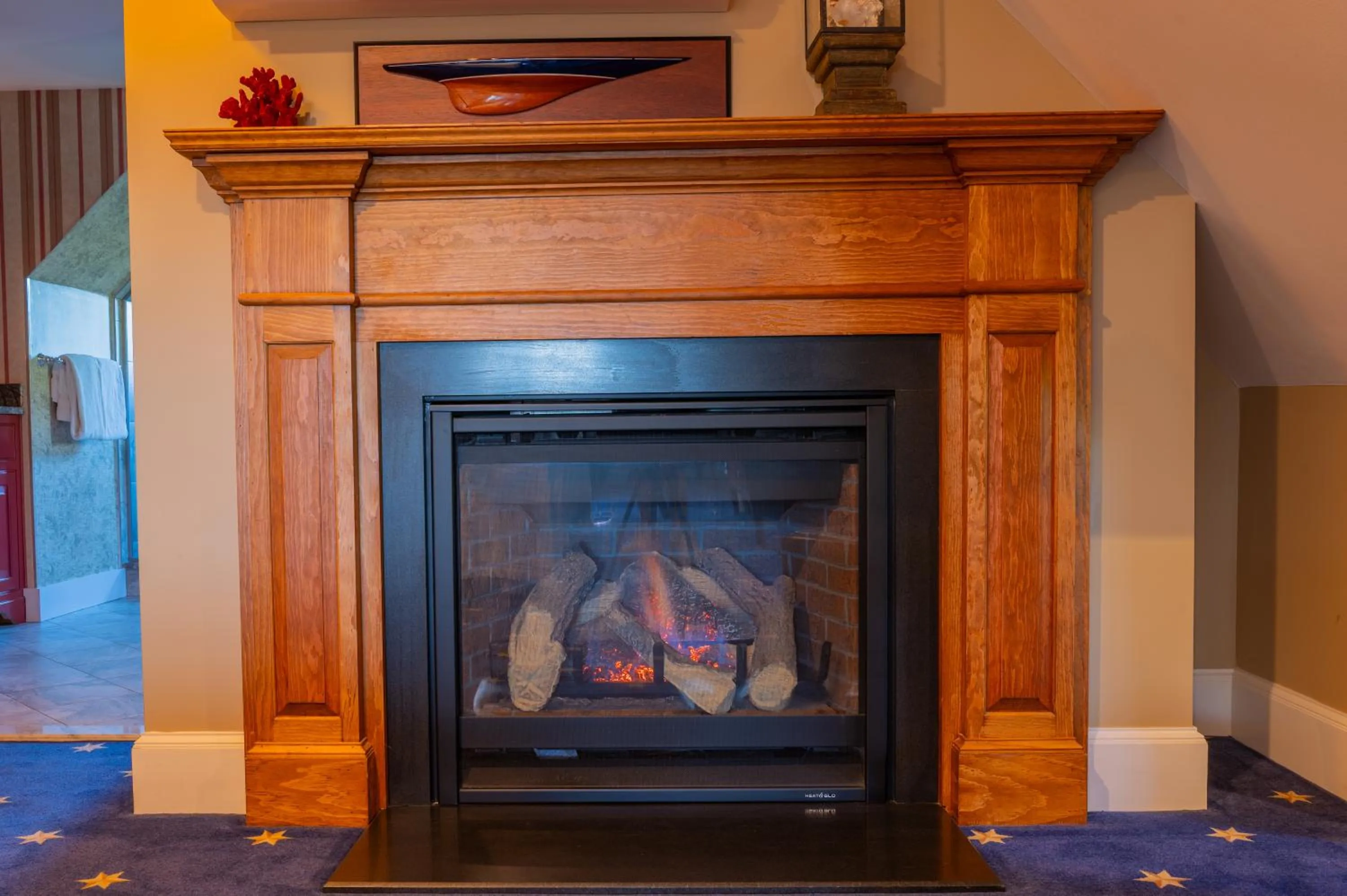 fireplace in The Winstead Inn