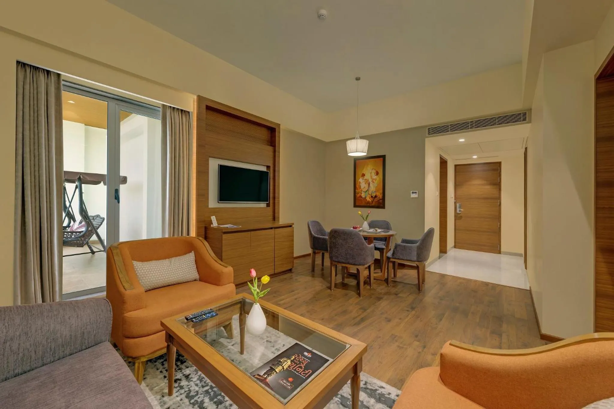 Living room in The Fern Sattva Resort, Dwarka