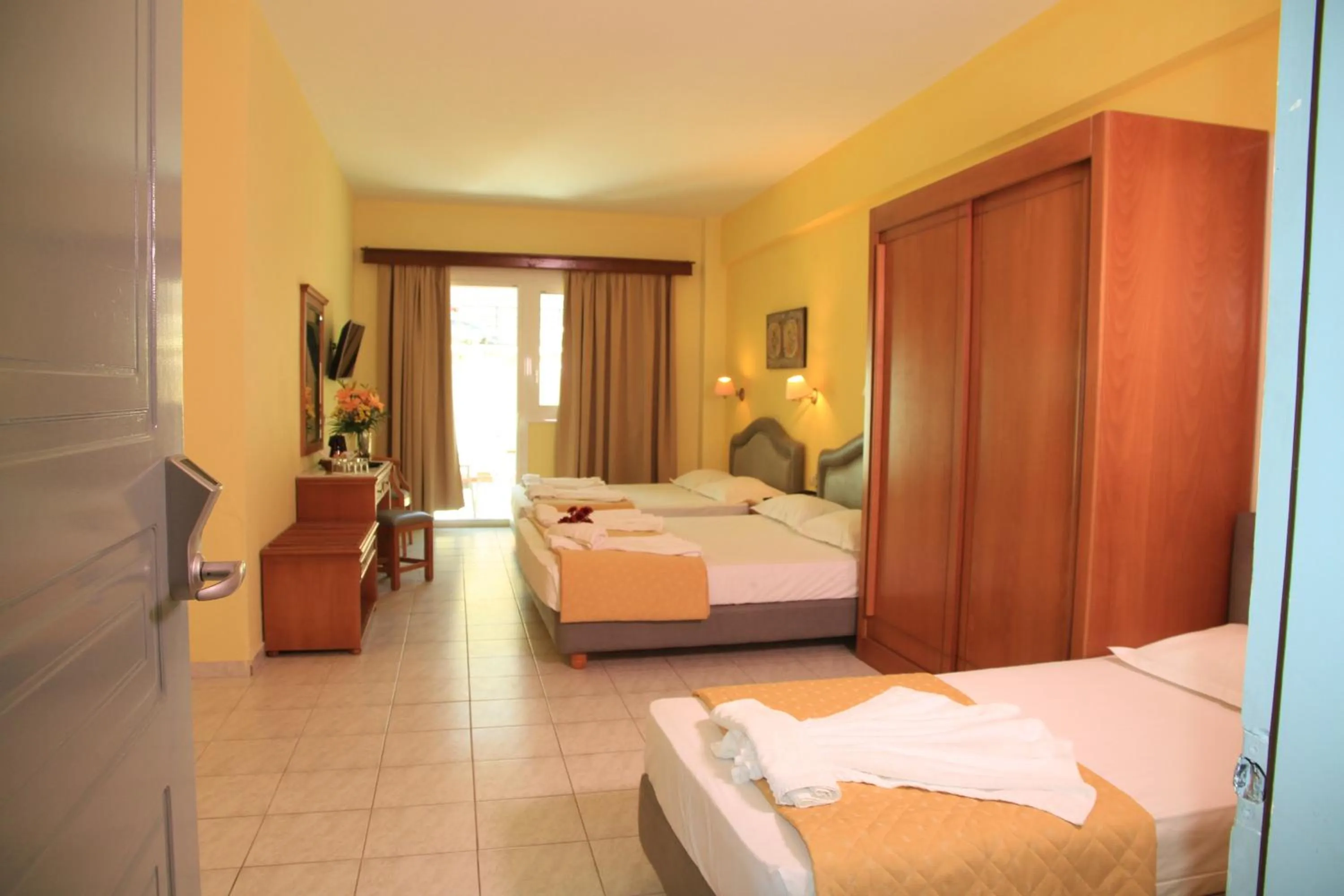 Bed in Dedalos Beach Hotel