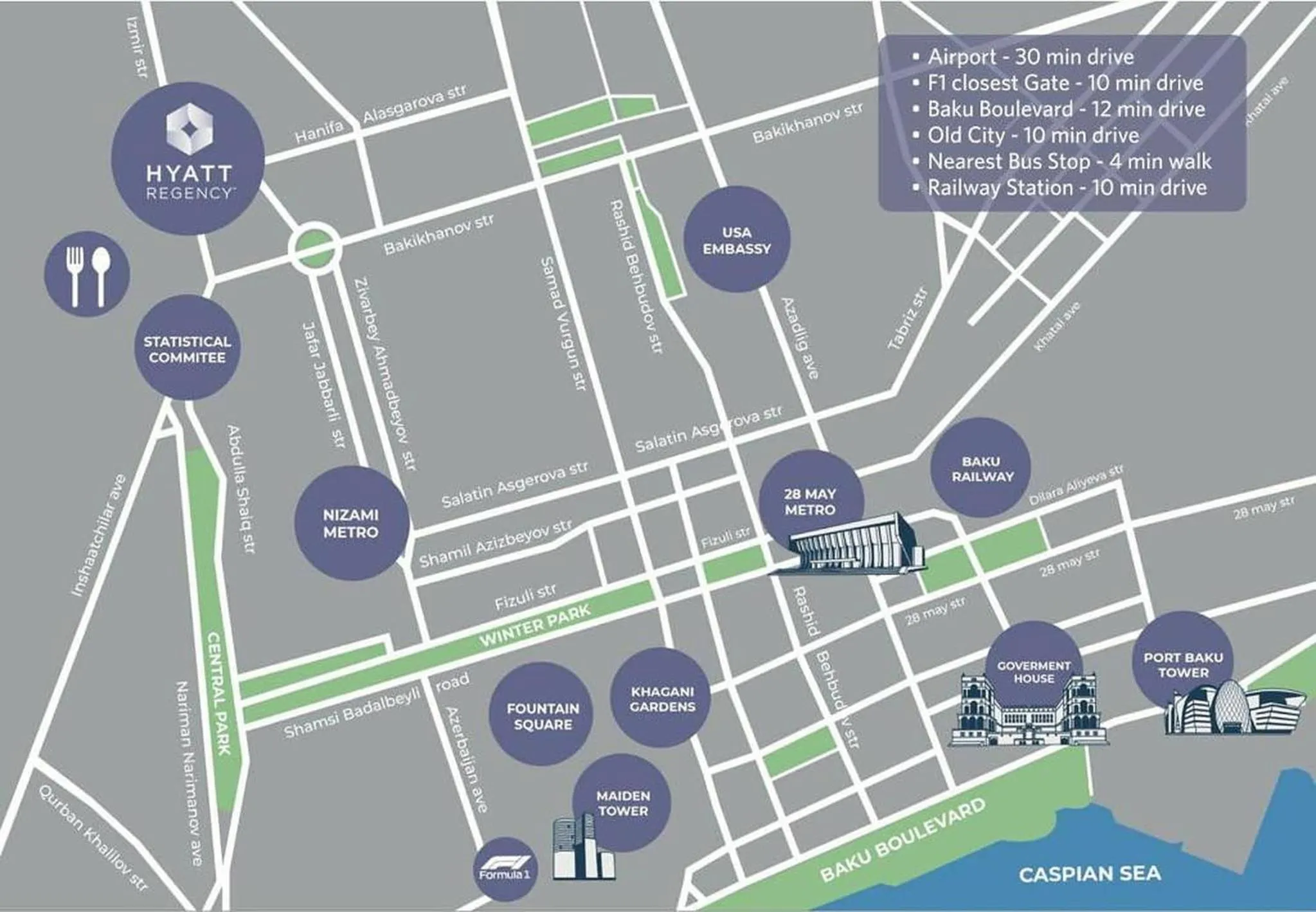 Location in Hyatt Regency Baku