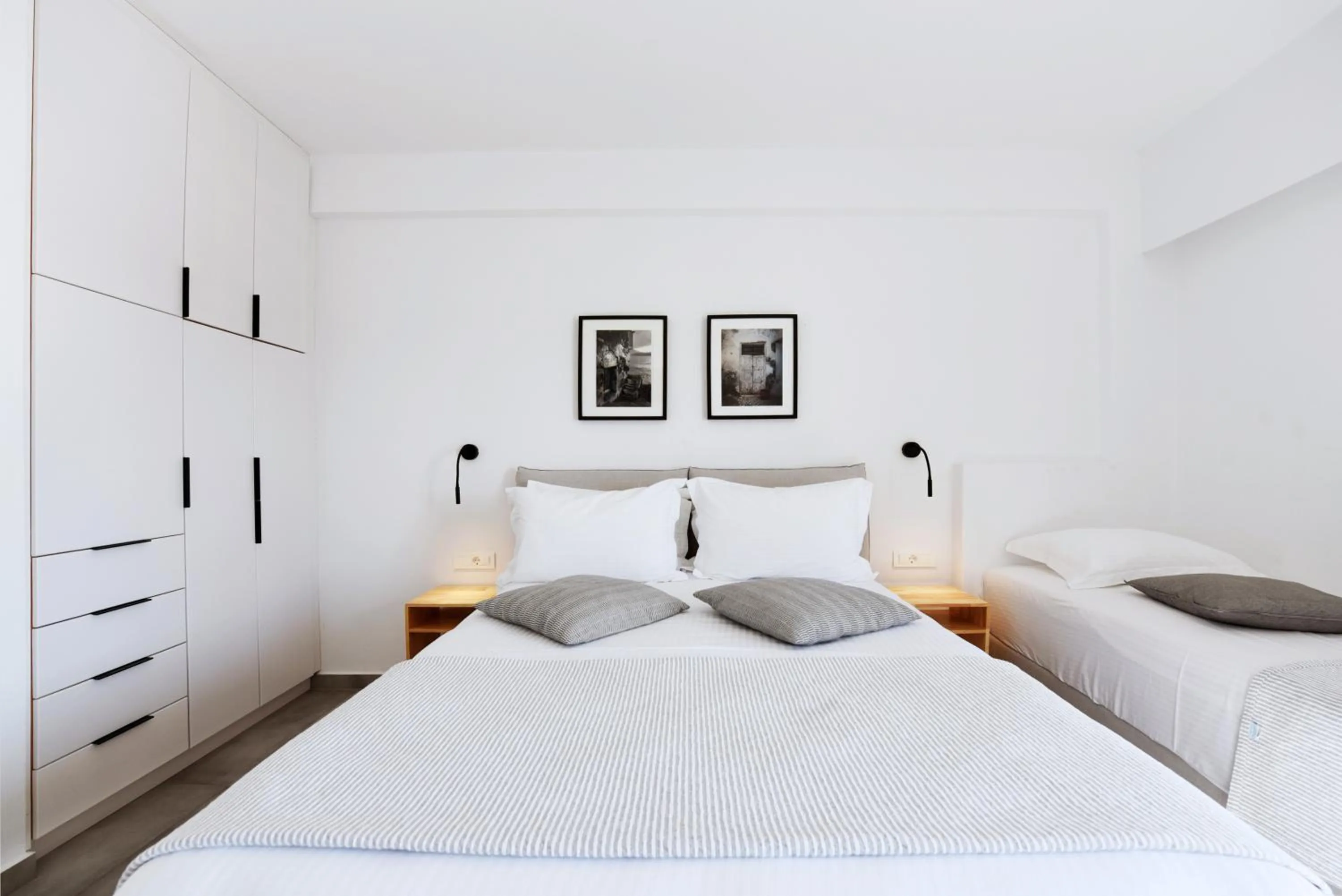 Bed in Hotel Ippocampos Studios