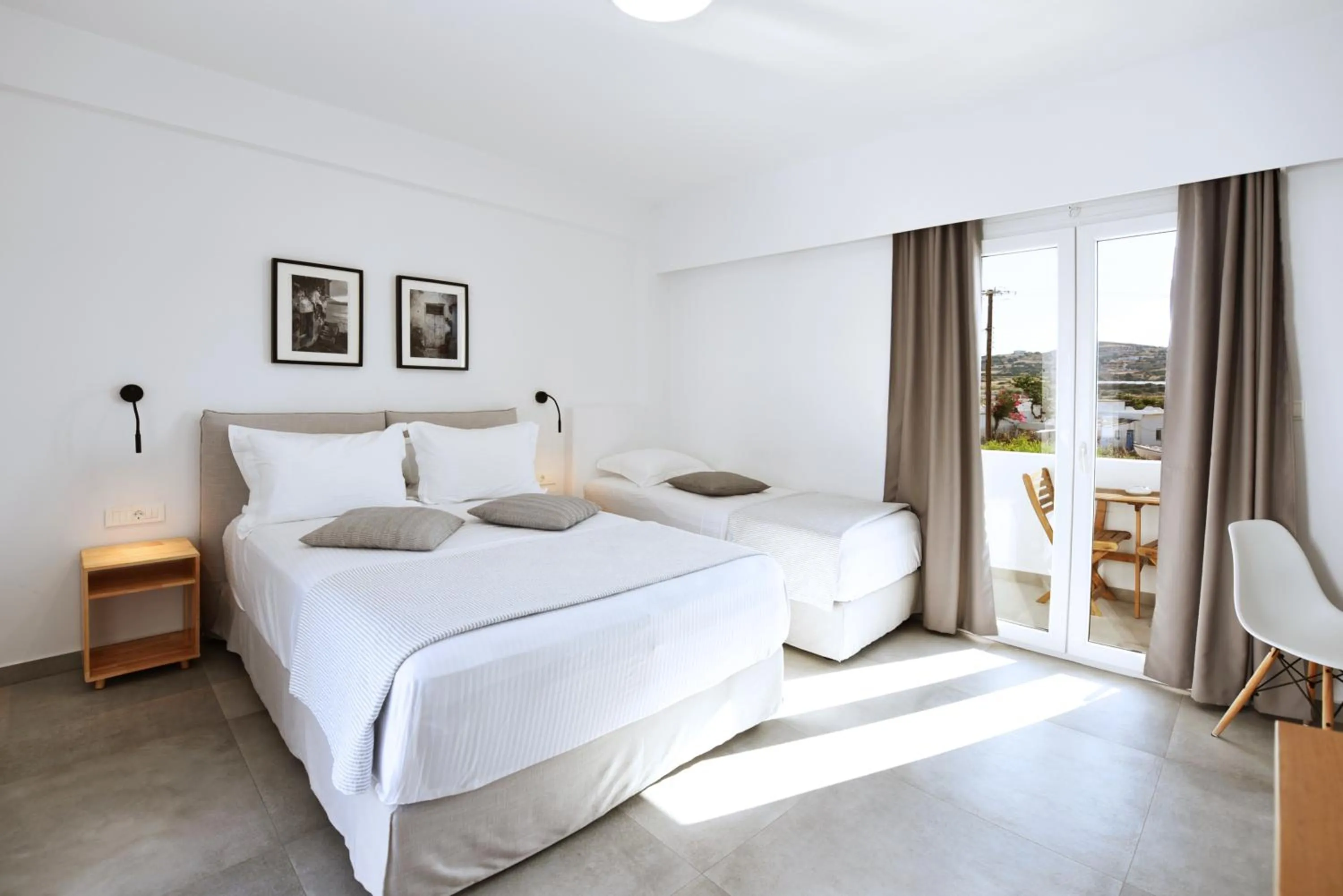 Bed in Hotel Ippocampos Studios